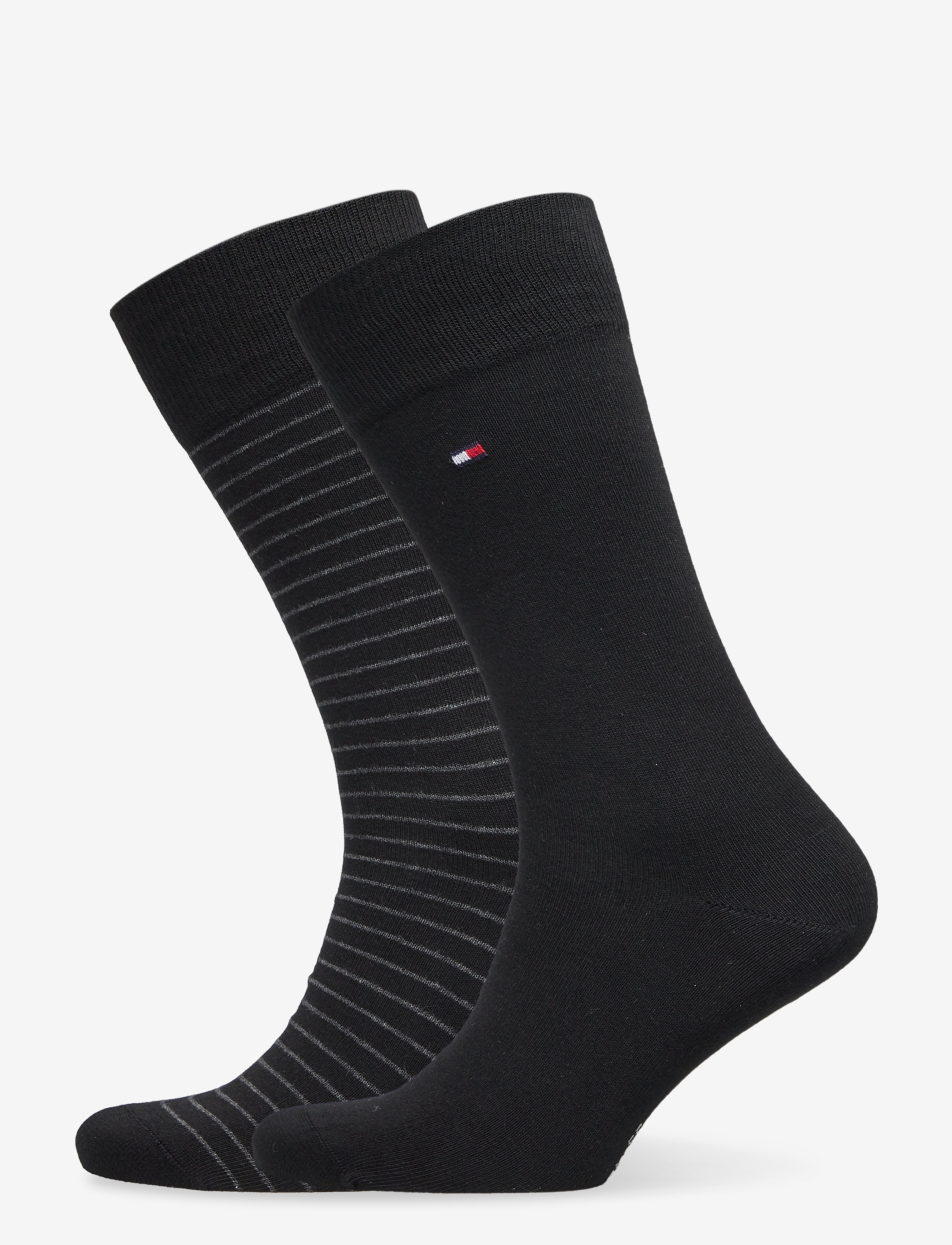 Tommy Hilfiger TH MEN SMALL STRIPE SOCK 2P - Strømper - BLACK / black