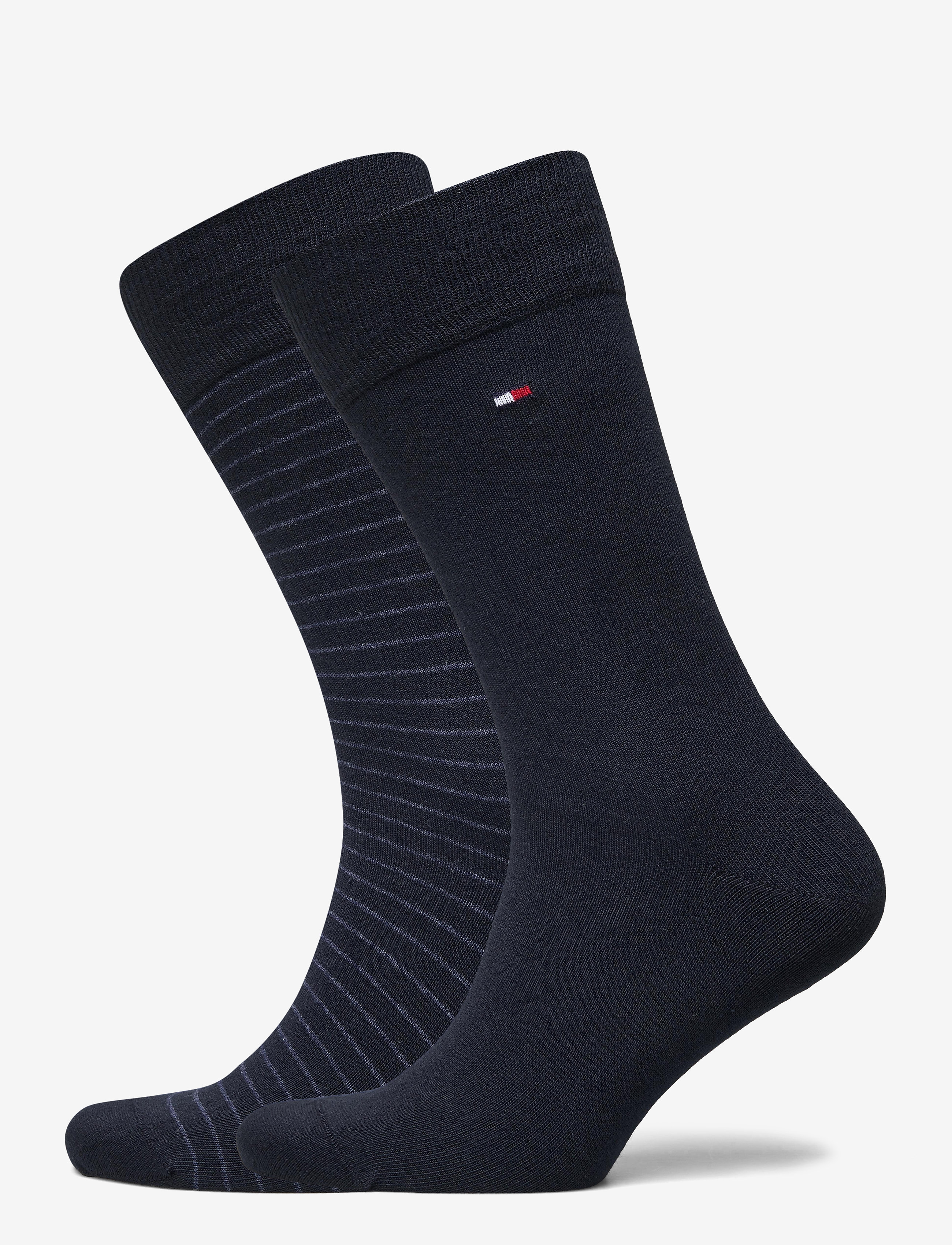 Tommy Hilfiger TH MEN SMALL STRIPE SOCK 2P - Strømper - DARK NAVY / blue