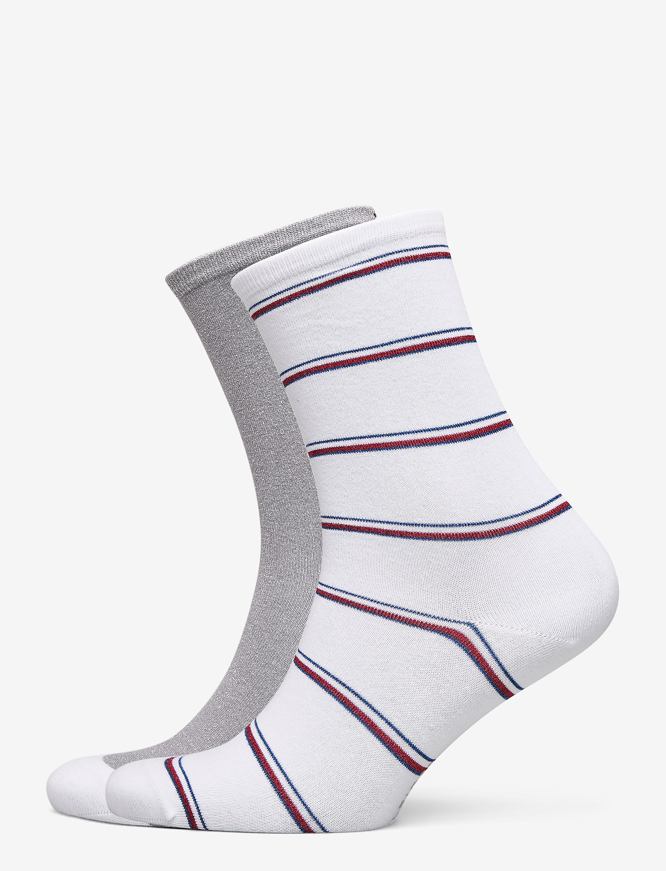 Tommy Hilfiger - TH WOMEN SOCK 2P LUREX STRIPE - white - 0