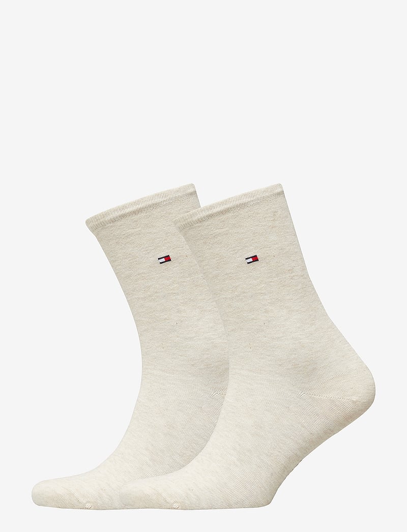 Tommy Hilfiger - TH WOMEN SOCK CASUAL 2P - vanliga strumpor - light beige melange - 0
