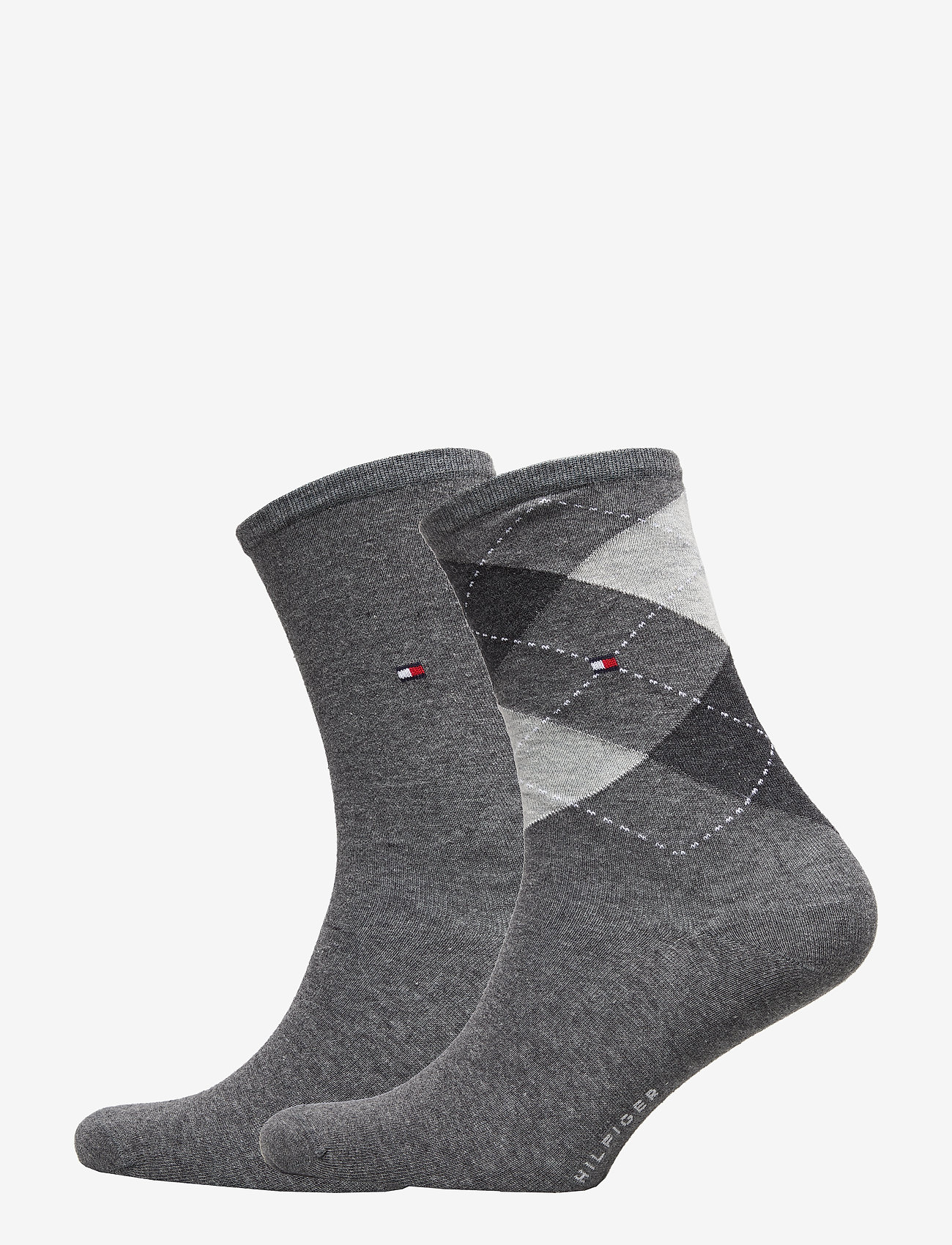 Tommy Hilfiger - TH WOMEN CHECK SOCK 2P - middle grey melange - 0