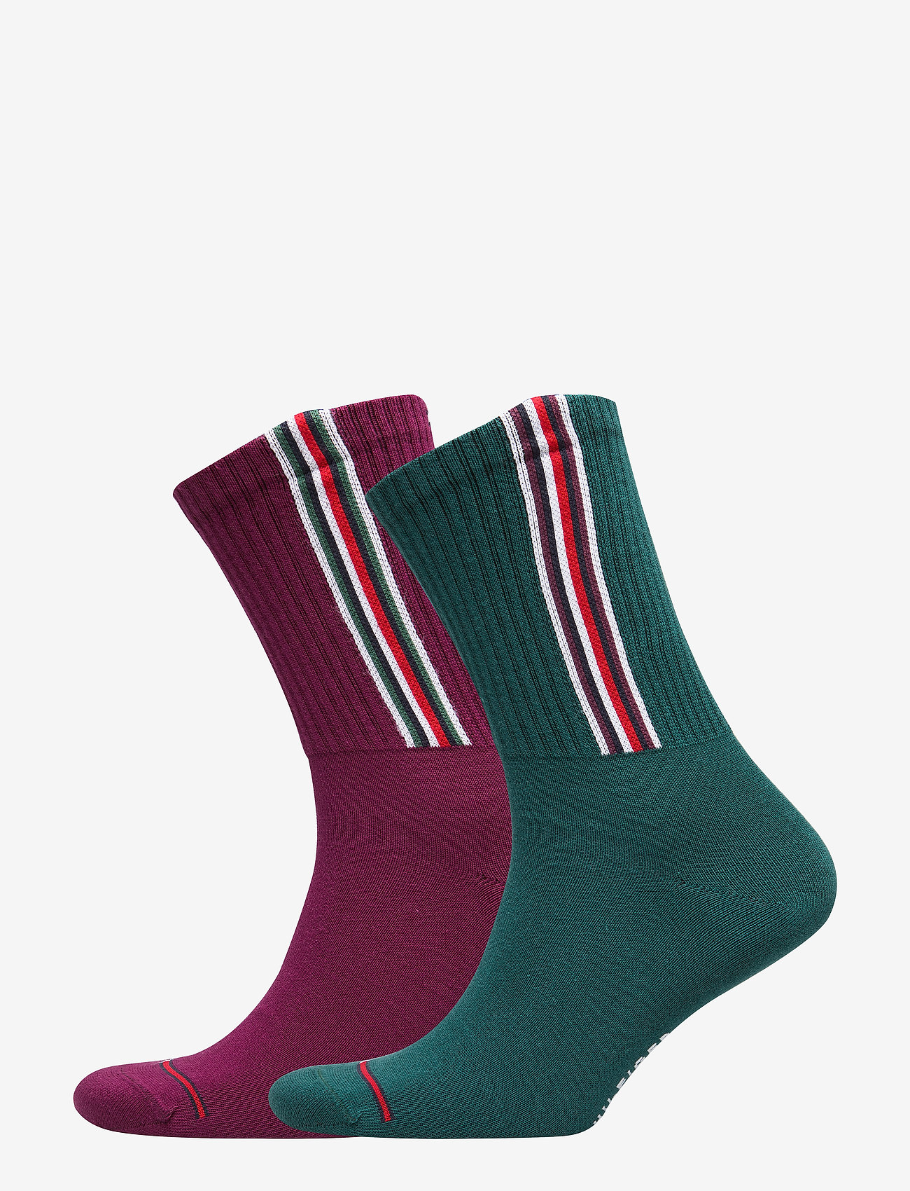 Tommy Hilfiger - TH JEANS SOCK 2P LOGO STRIPE - bordeaux - 0