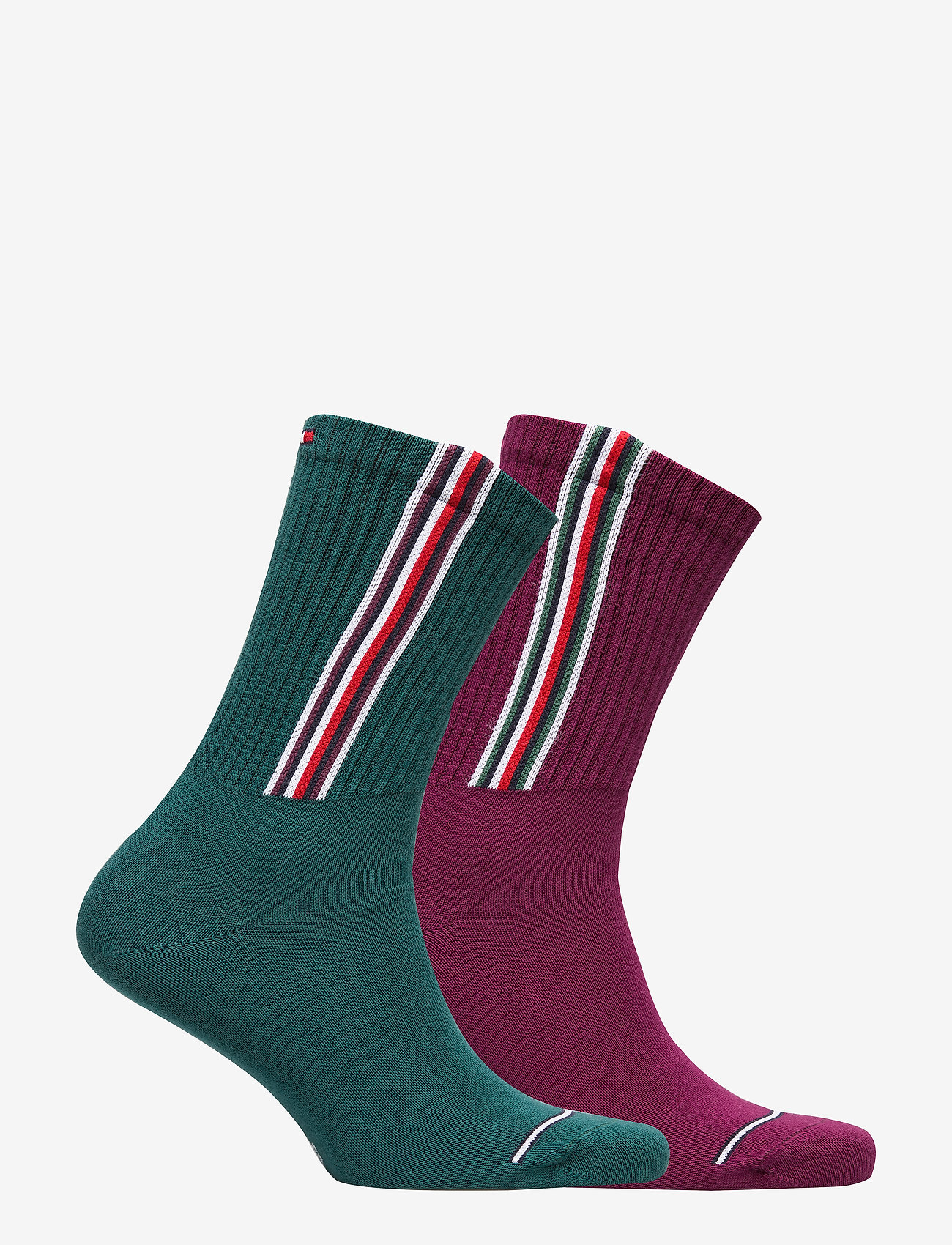 Tommy Hilfiger - TH JEANS SOCK 2P LOGO STRIPE - bordeaux - 1