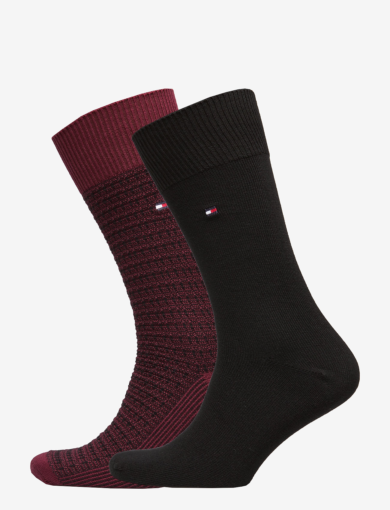 TH MEN SOCK 2P STRUCTURE KNIT - BORDEAUX