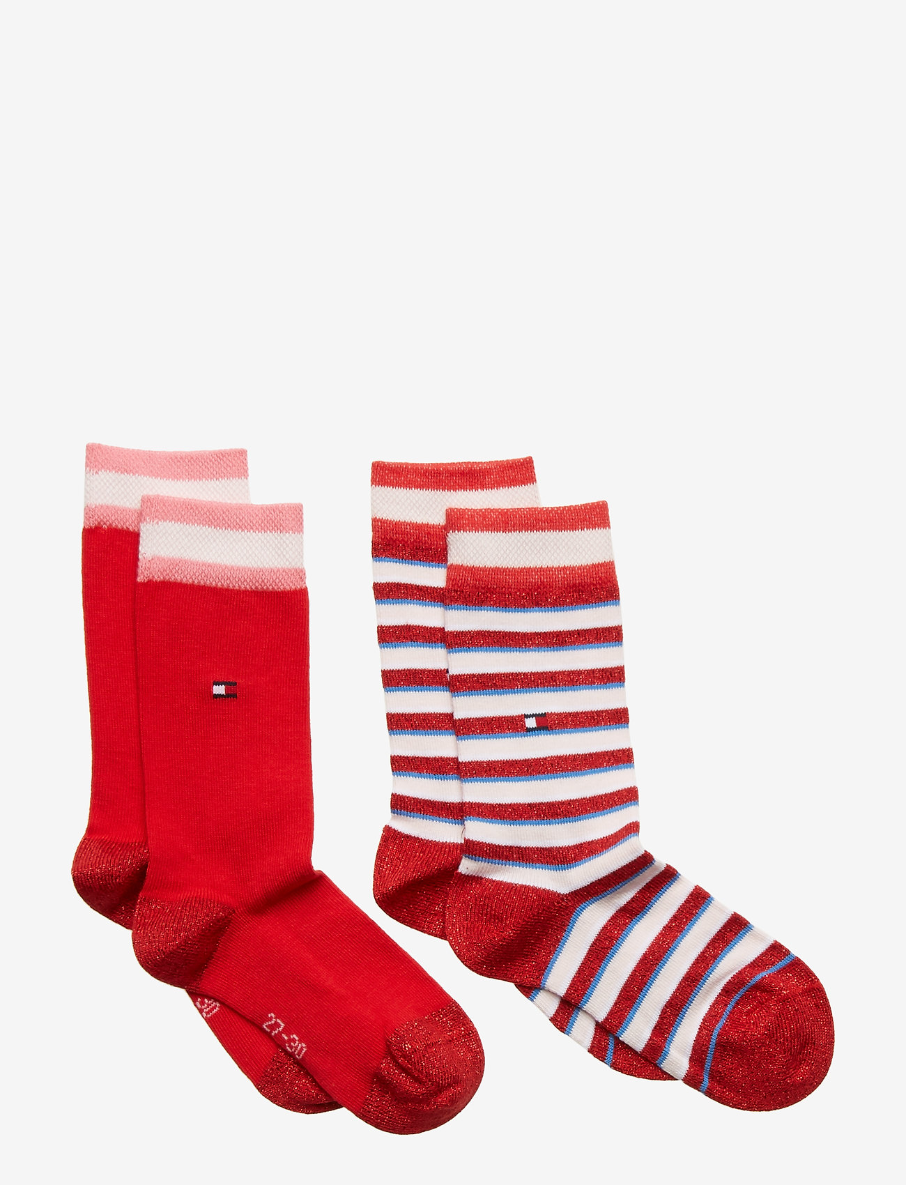 Tommy Hilfiger - TH KIDS SOCK 2P LUREX STRIPE - pink / red - 0