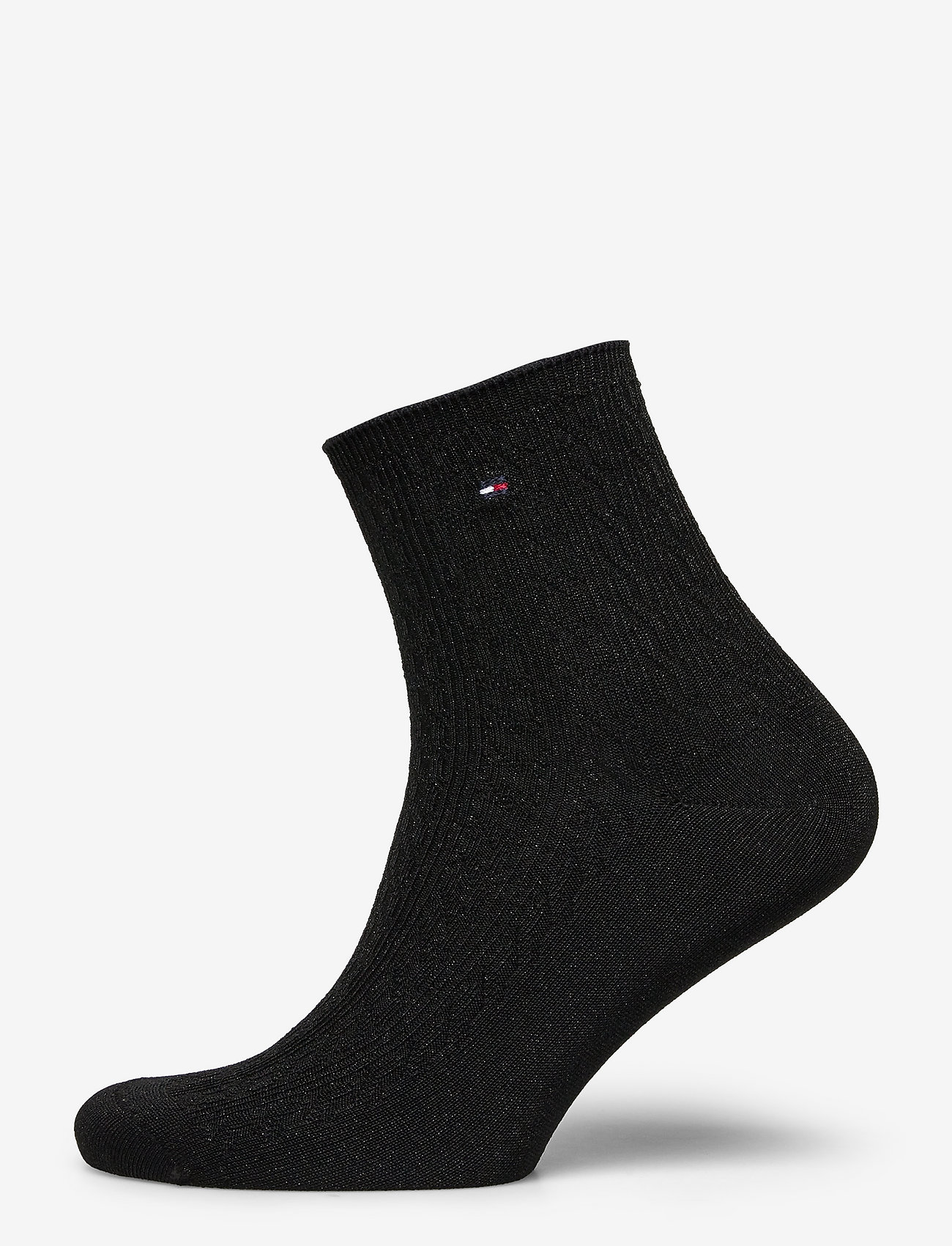 Tommy Hilfiger - TH WOMEN SHORT SOCK 1P CABLE SPARKL - black - 0