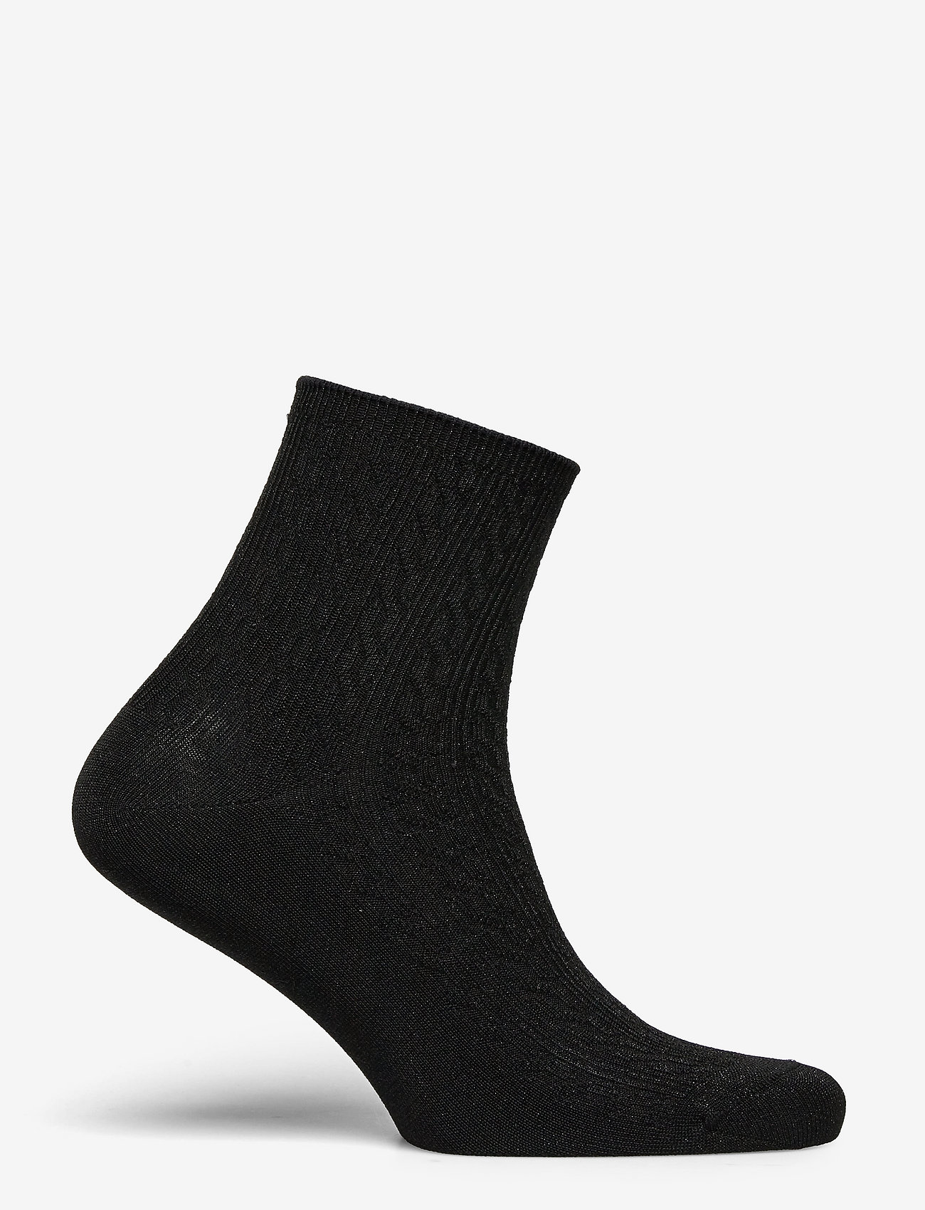 Tommy Hilfiger - TH WOMEN SHORT SOCK 1P CABLE SPARKL - black - 1