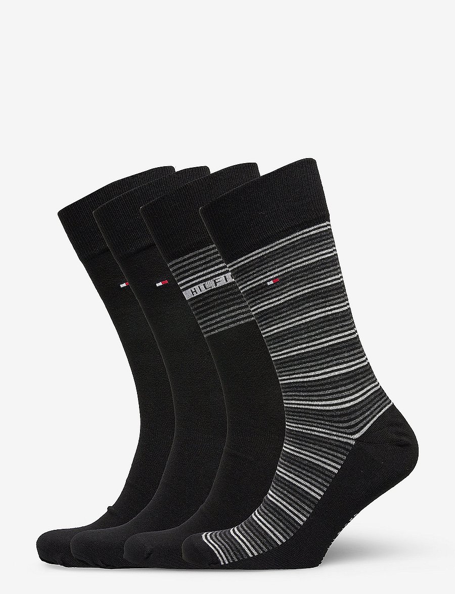 Tommy Hilfiger - TH MEN SOCK 4P TIN GIFTBOX STRIPE - black - 0