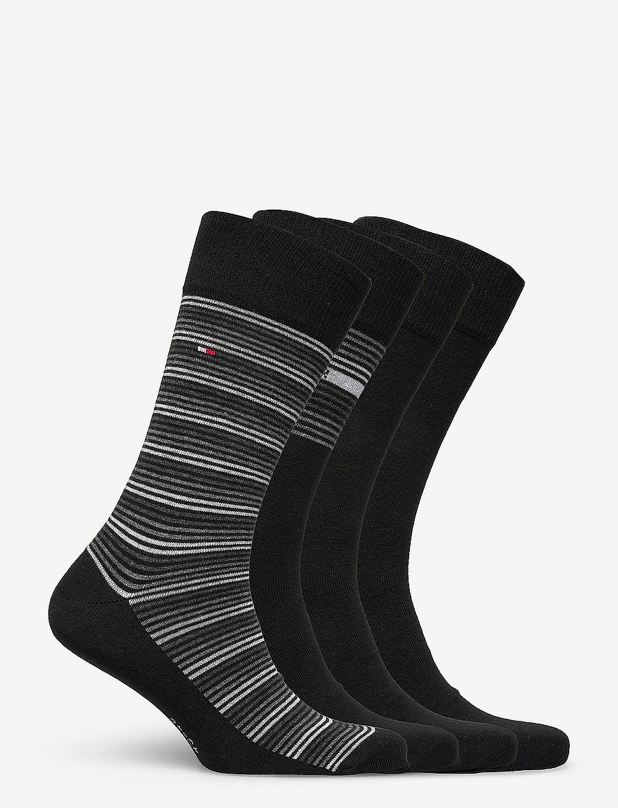 Tommy Hilfiger - TH MEN SOCK 4P TIN GIFTBOX STRIPE - black - 1
