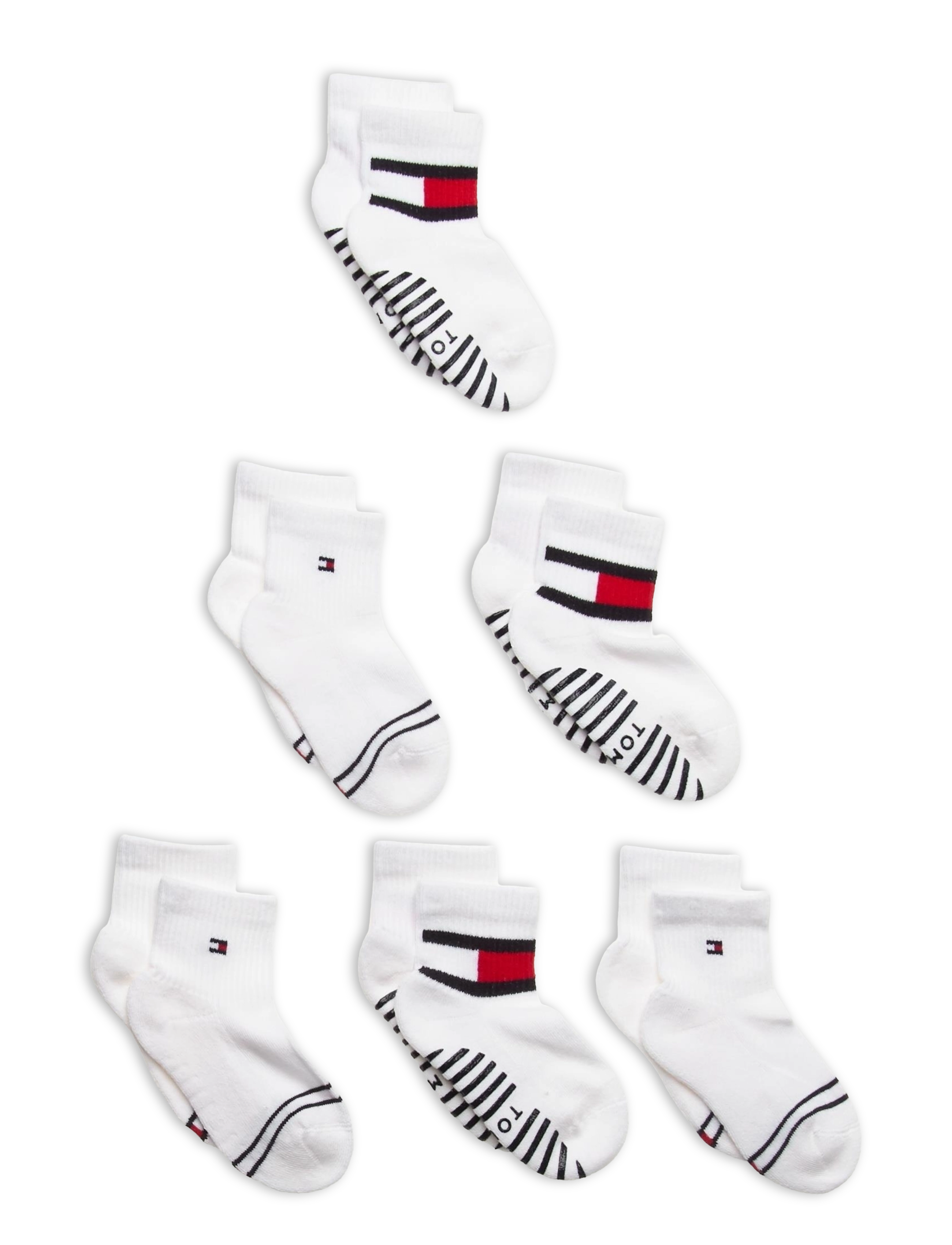 Tommy Hilfiger Th Baby Sock 6P Flag Sock Ecom, Børn, Baby Anti-Skrid Strømper Multipakke, Hvid, Str: 23-26