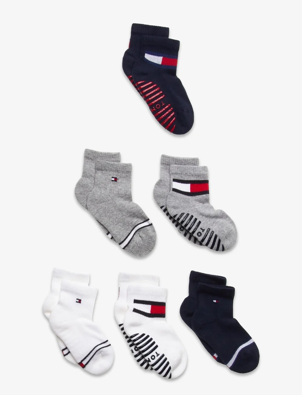 Tommy Hilfiger - TH BABY SOCK 6P FLAG SOCK ECOM - strümpfe - white/grey/navy - 0