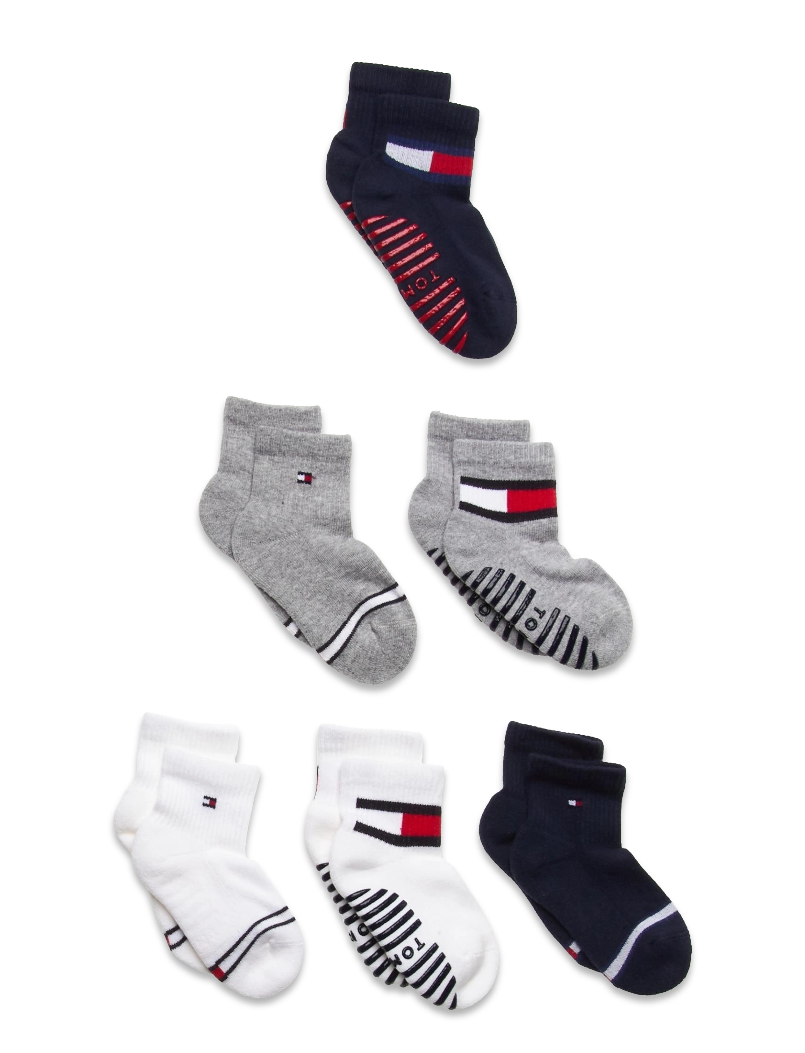Tommy Hilfiger TH BABY SOCK 6P FLAG SOCK ECOM - Strumpor - WHITE/GREY/NAVY / multi