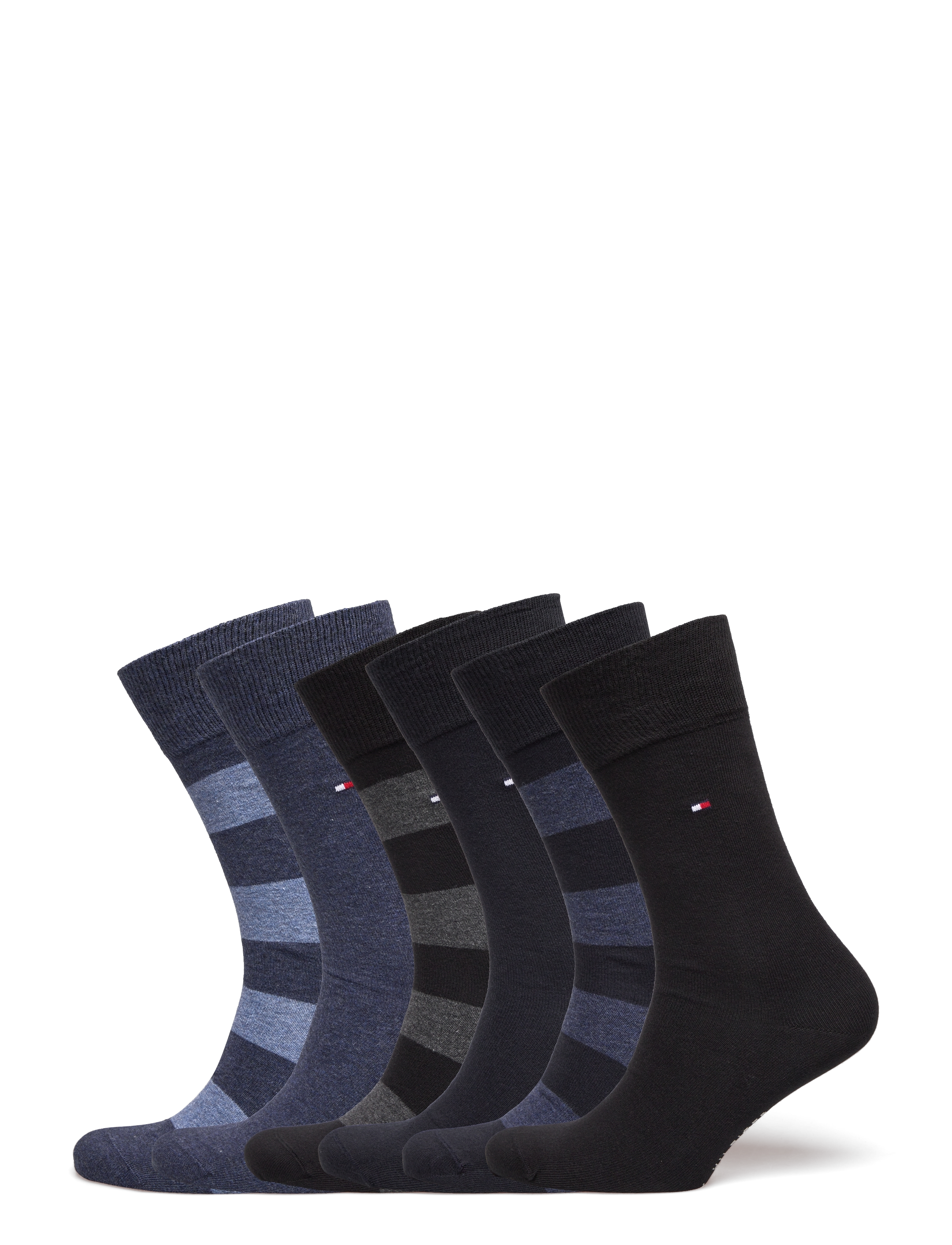 TH MEN RUGBY SOCK 6P ECOM - BLUE BLACK COMBO