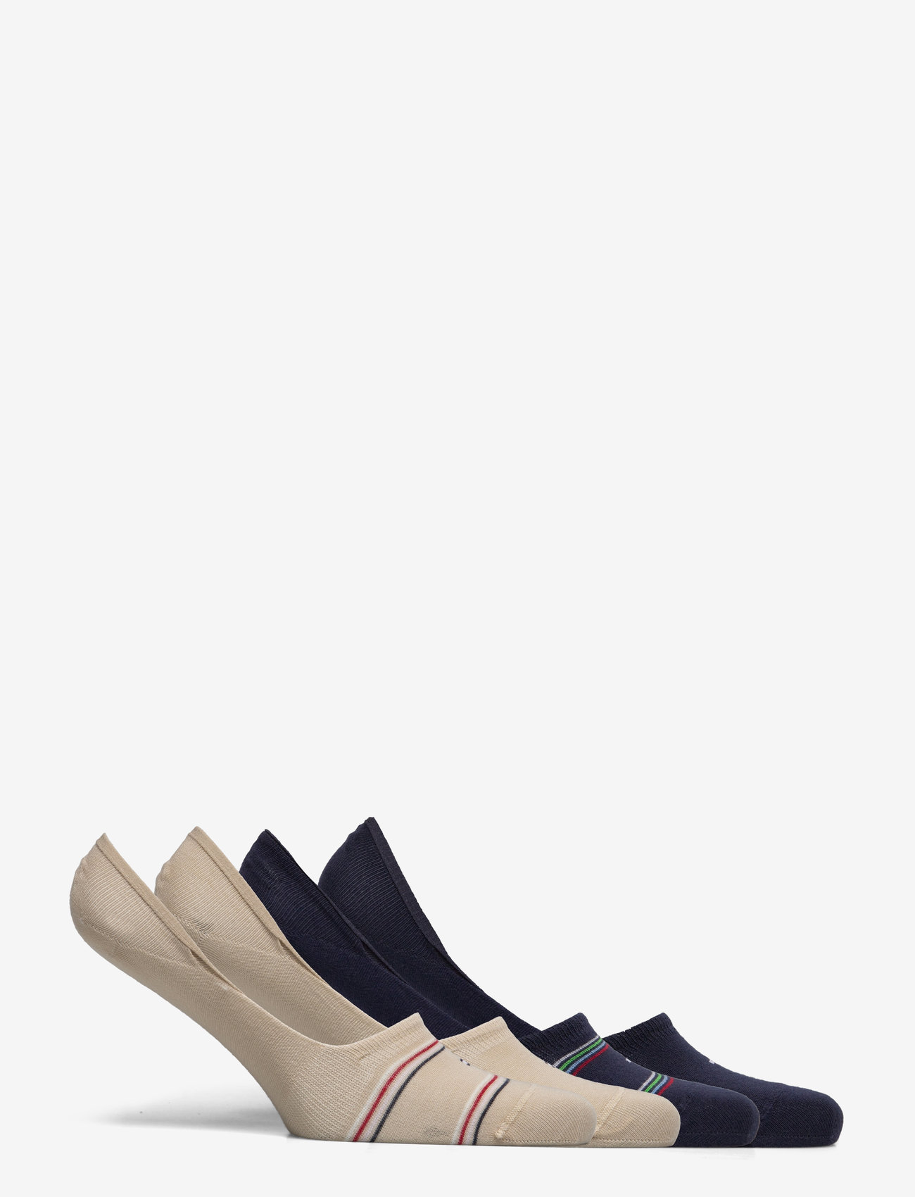 Tommy Hilfiger - TH WOMEN FOOTIE 4P COASTAL STRIPE TENCEL ECOM - beige/navy - 1