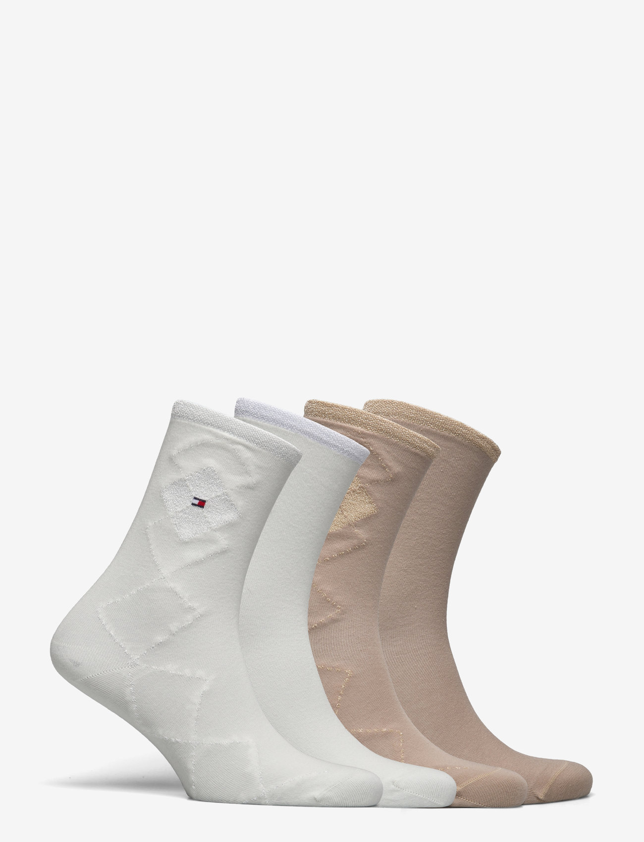 Tommy Hilfiger - TH WOMEN SOCK 4P SHINY ARGYLE - off white/sand - 1