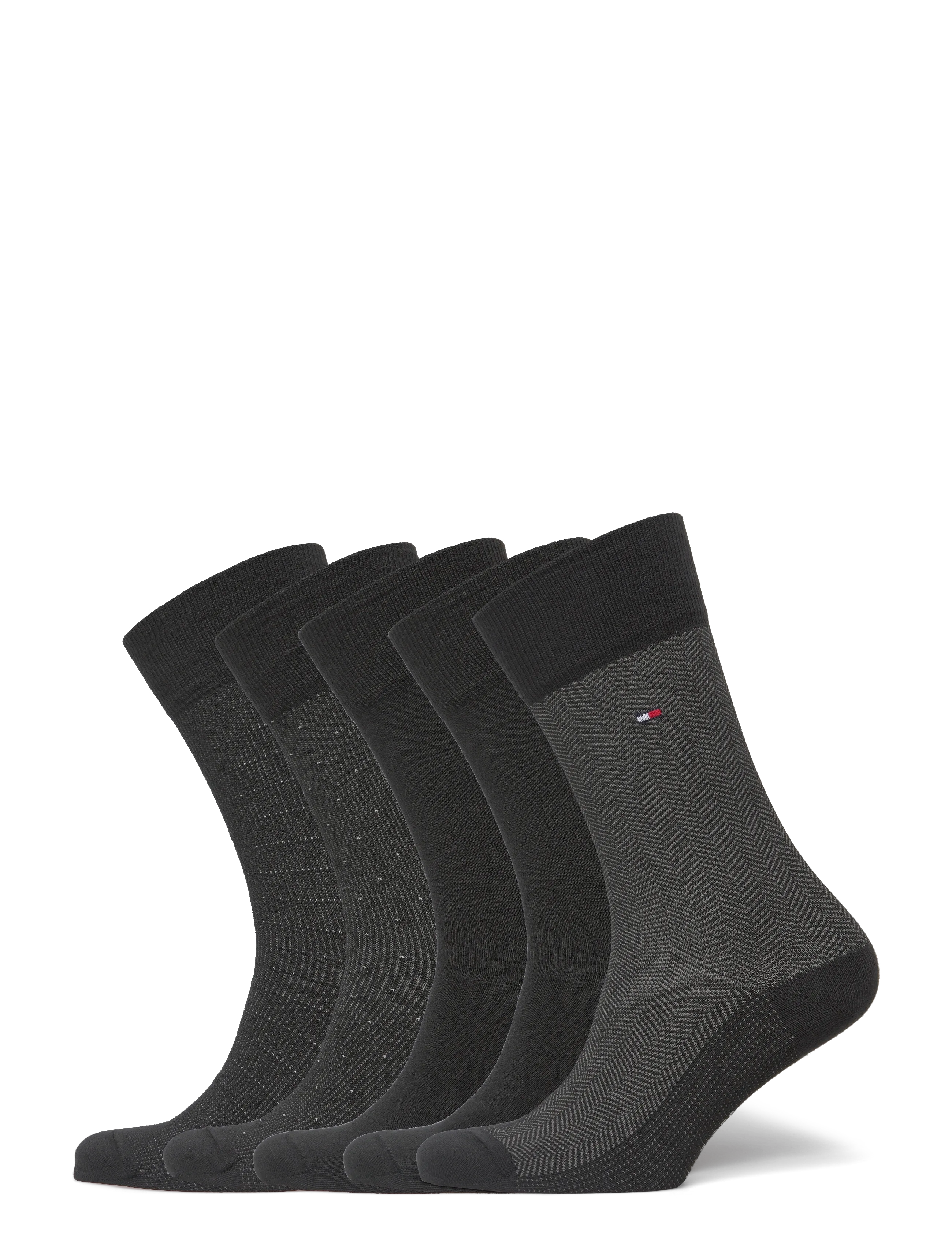 Tommy Hilfiger TH MEN SOCK 5P GIFTBOX HERRINGBON - Strumpor - BLACK / grey