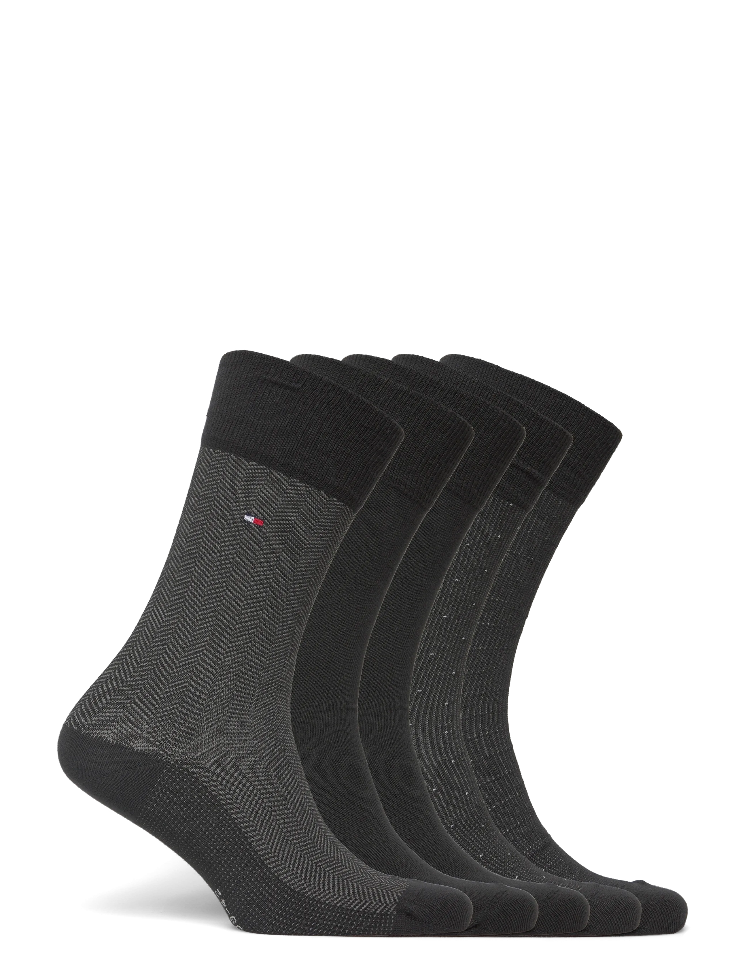 Tommy Hilfiger - TH MEN SOCK 5P GIFTBOX HERRINGBON - klassikalised sokid - black - 1