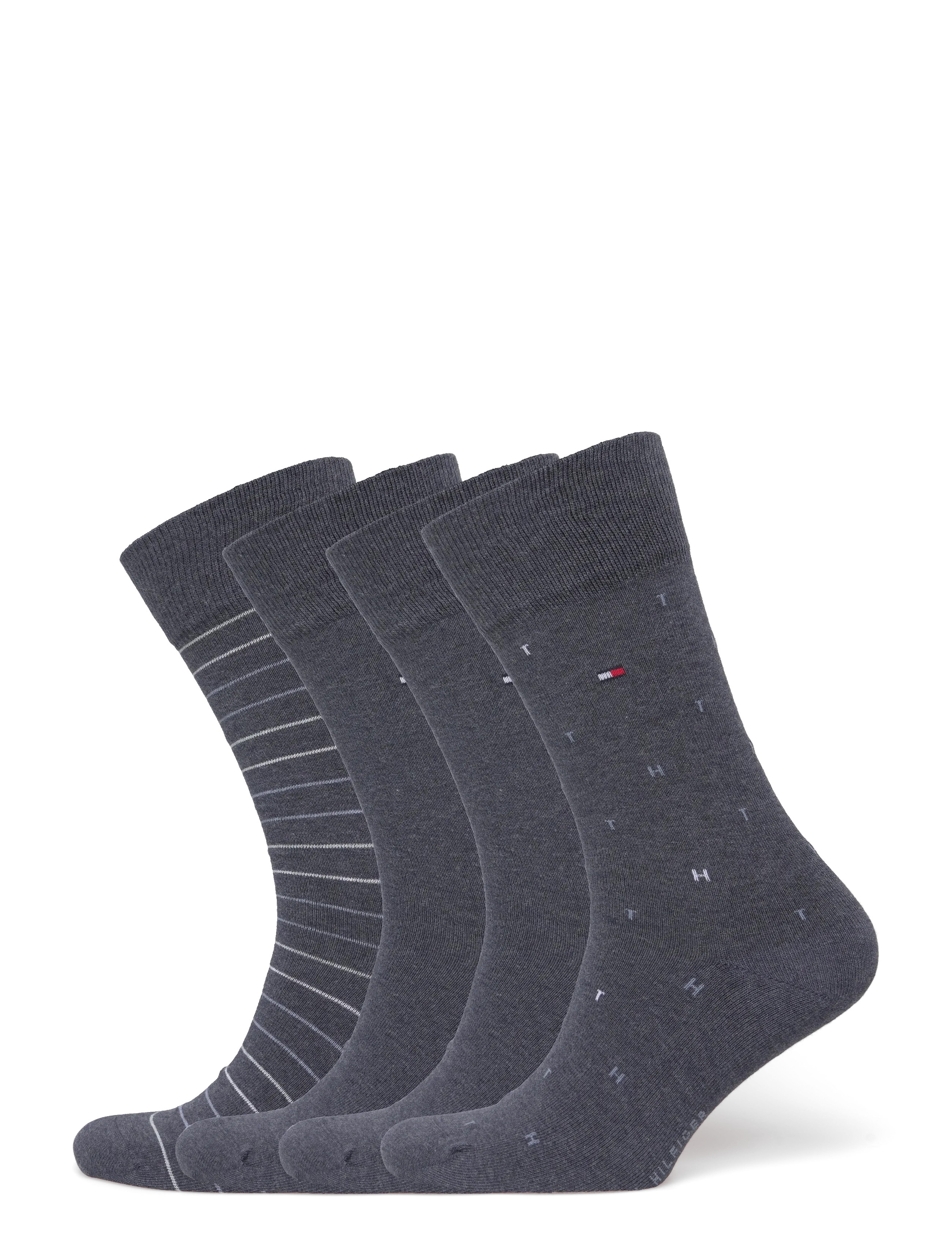 Tommy Hilfiger TH MEN SOCK 4P TIN GIFTBOX - Aluspesu - JEANS / grey