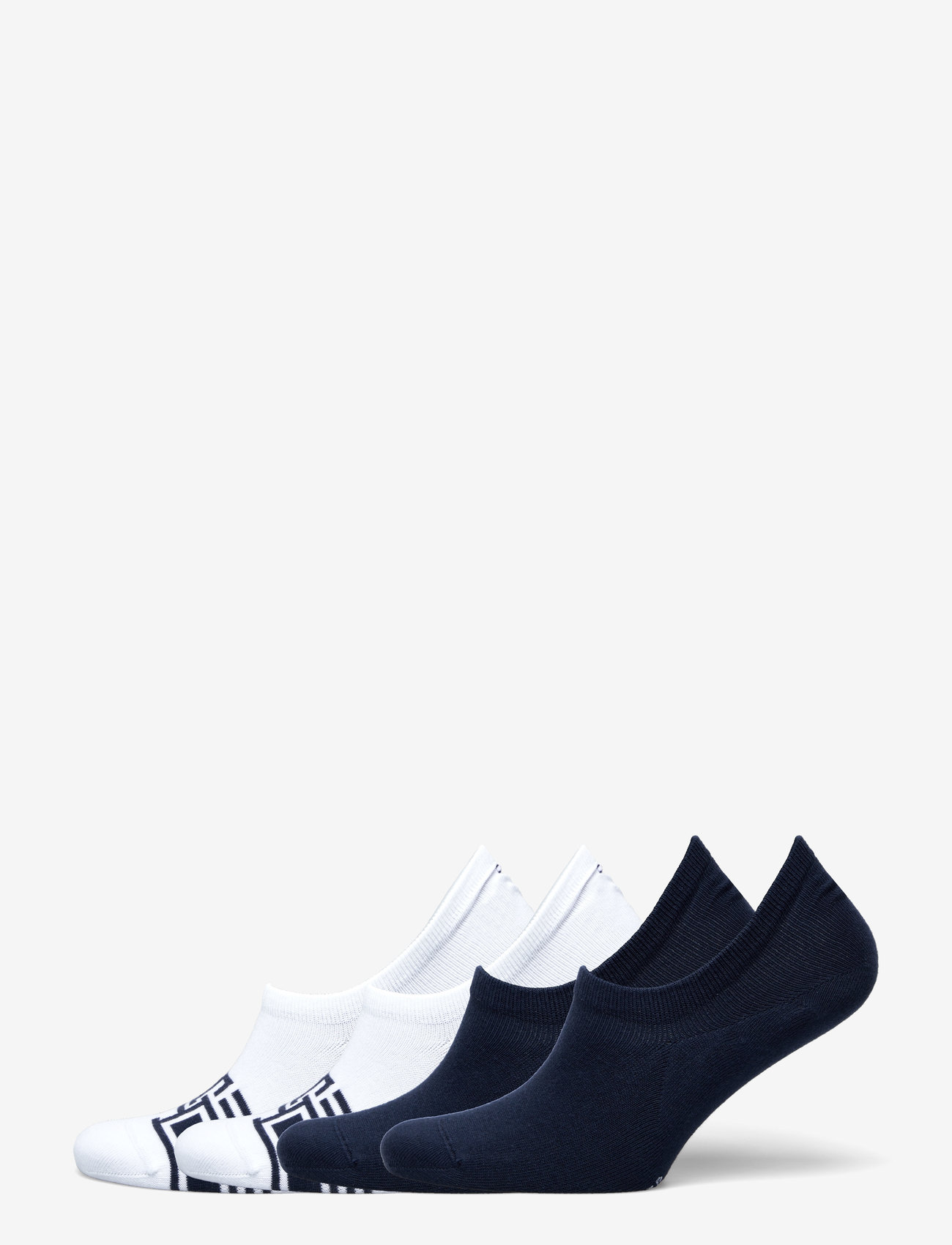 Tommy Hilfiger - TH MEN FOOTIE HC 4P MONOGRAM STRIPE ECOM - white / navy - 0