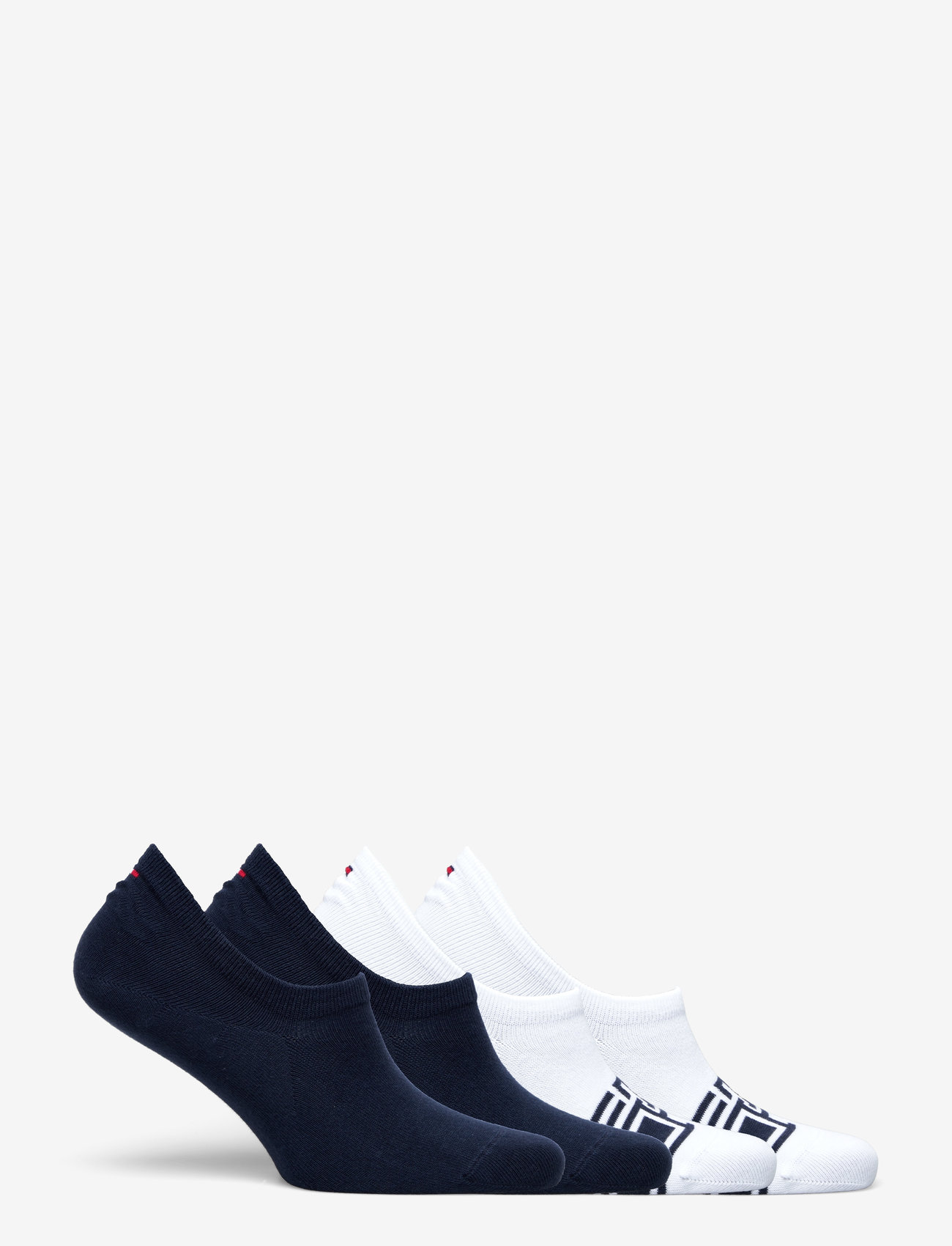 Tommy Hilfiger - TH MEN FOOTIE HC 4P MONOGRAM STRIPE ECOM - white / navy - 1