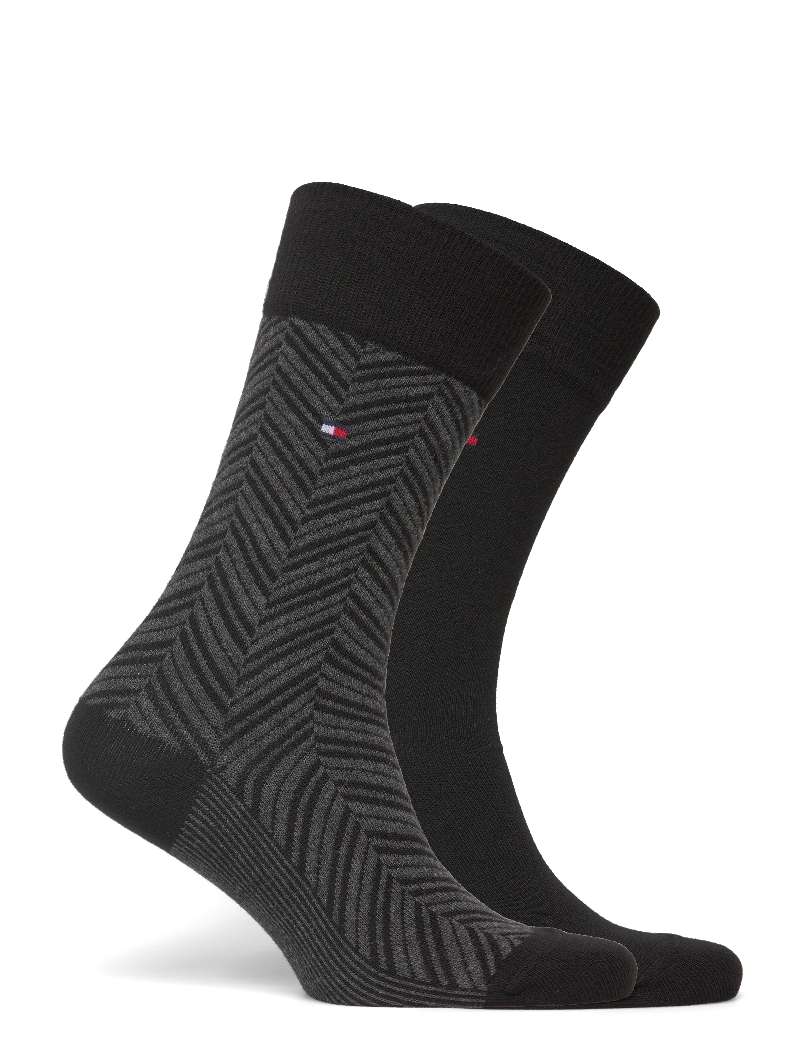 Tommy Hilfiger - TH MEN SOCK 2P IRREGULAR HERRINGB - crew-socken - black - 1