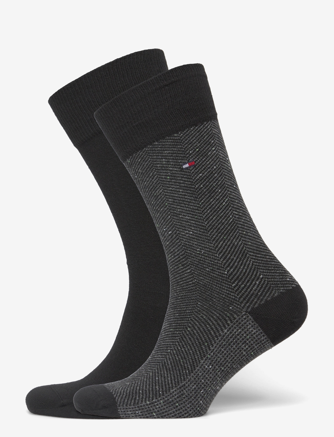 Tommy Hilfiger - TH MEN SOCK 2P NAPPY HERRINGBONE - sokker - black - 0