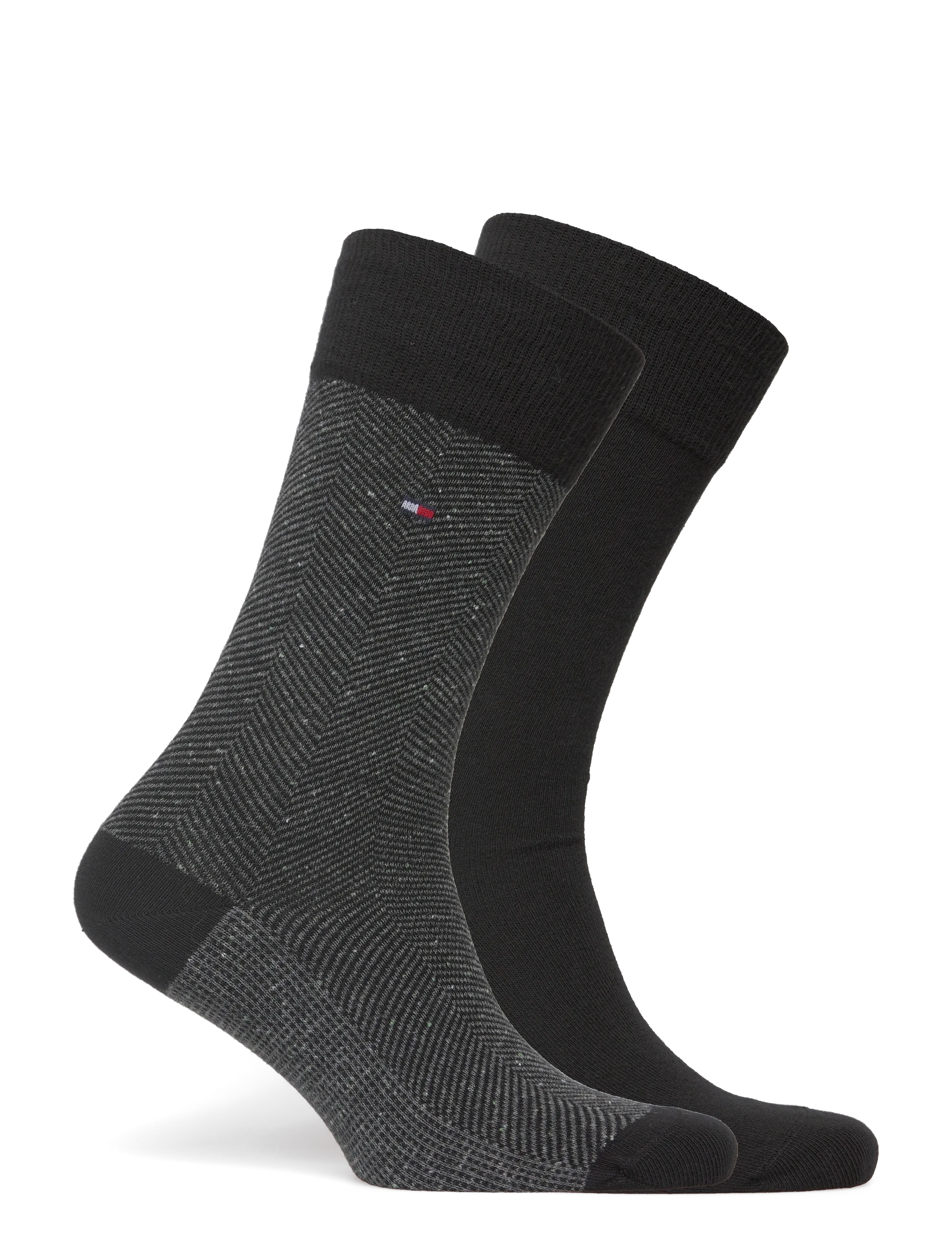 Tommy Hilfiger - TH MEN SOCK 2P NAPPY HERRINGBONE - black - 1
