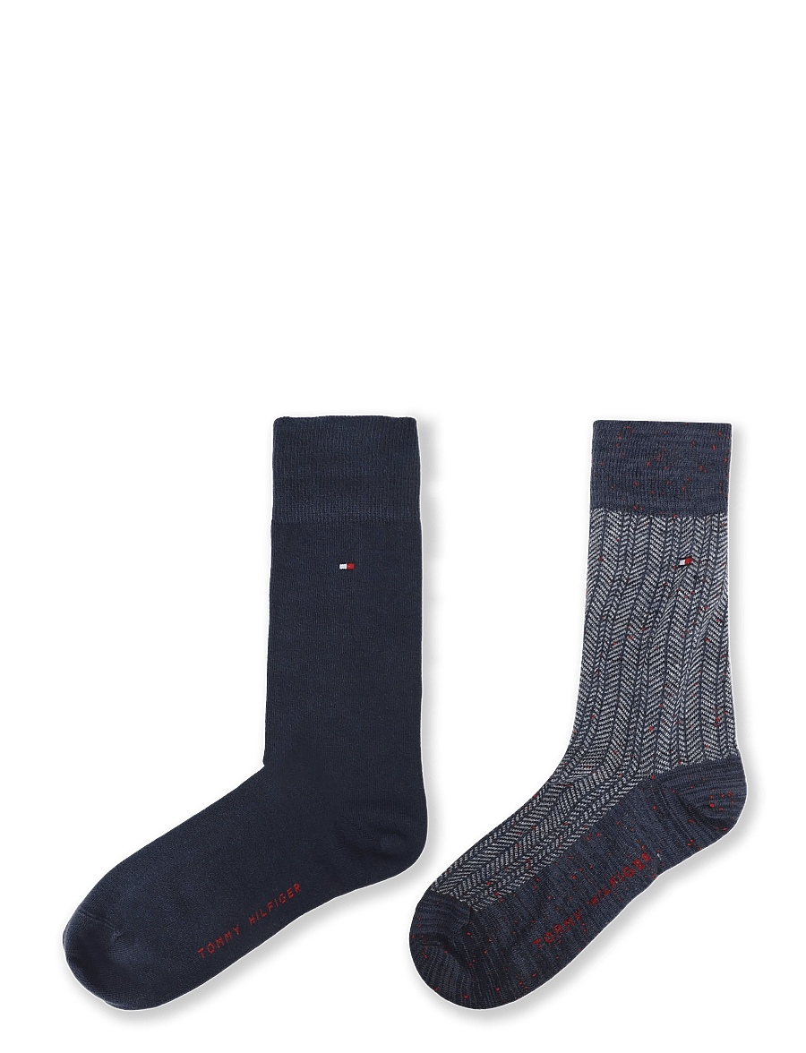 Tommy Hilfiger - TH MEN SOCK 2P MOULINE NAPPY HERRINGBONE - sokker - navy - 1