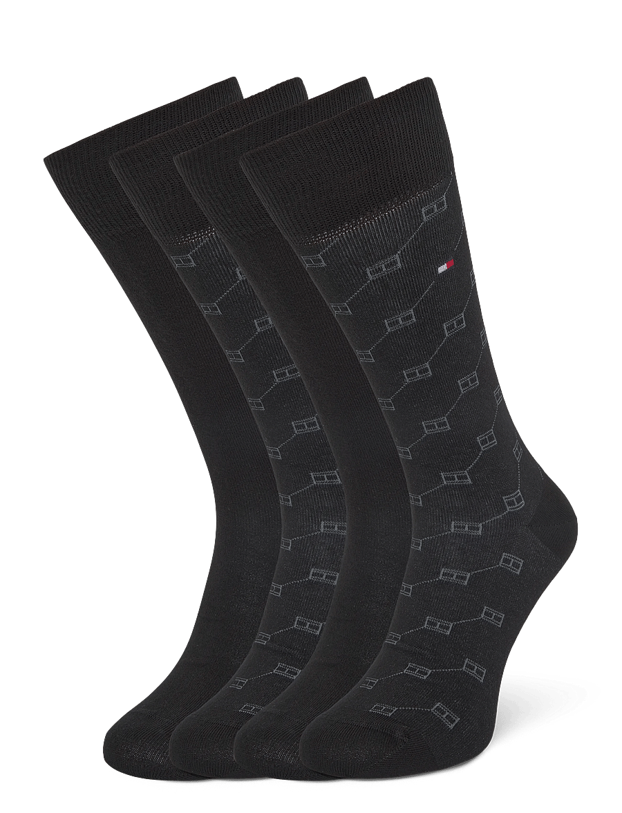 Tommy Hilfiger - TH MEN SOCK 4P FLAG AOP ECOM - sokker - black - 0