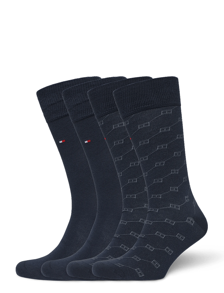 Tommy Hilfiger - TH MEN SOCK 4P FLAG AOP ECOM - sokker - navy - 0