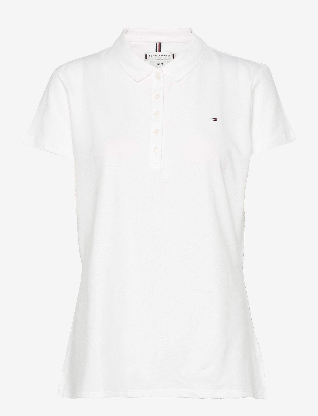 Tommy Sport - HERITAGE SHORT SLEEVE SLIM POLO - polos - classic white - 0