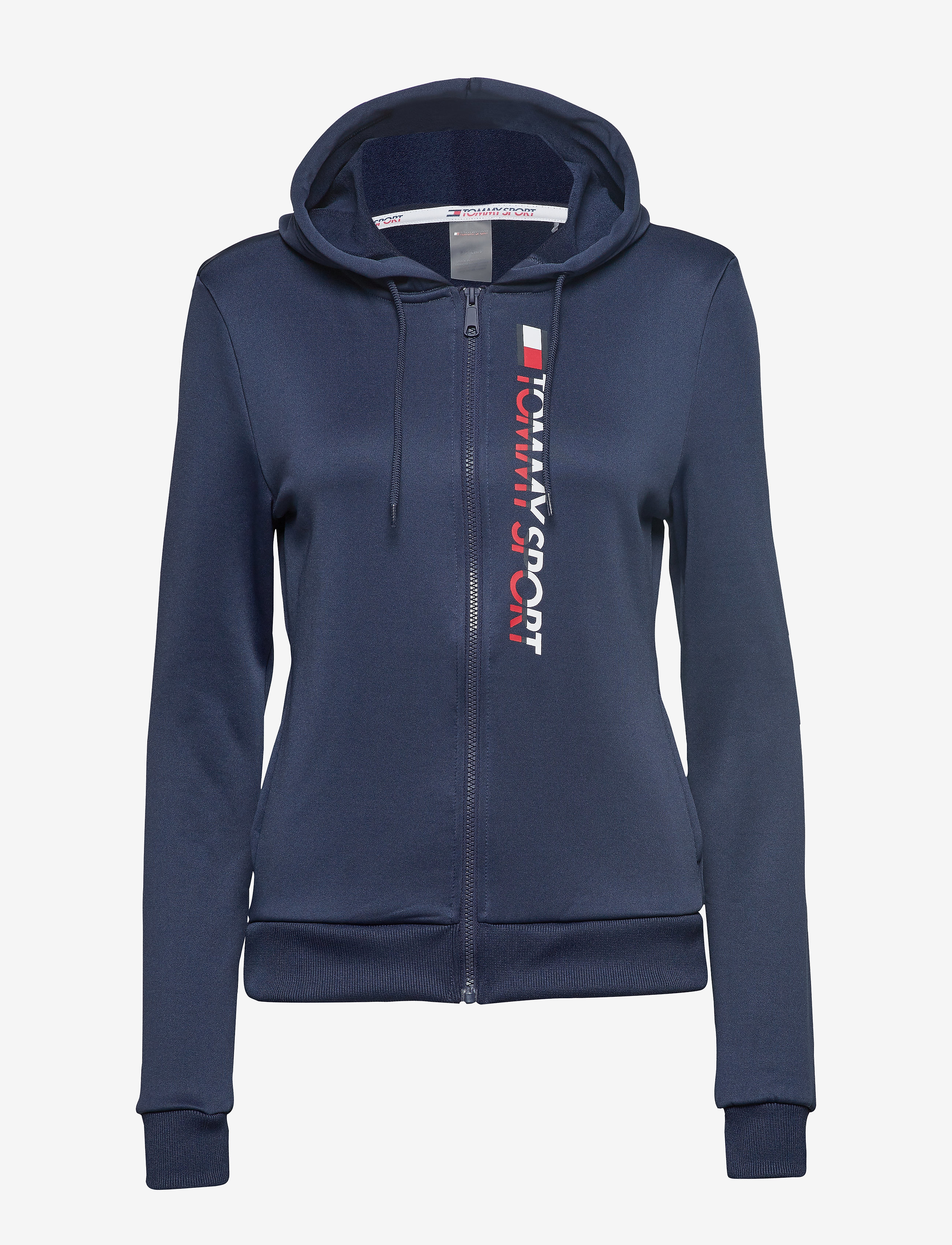 Tommy Sport - Hoody Zip Through Vertical Logo - sport navy - 0