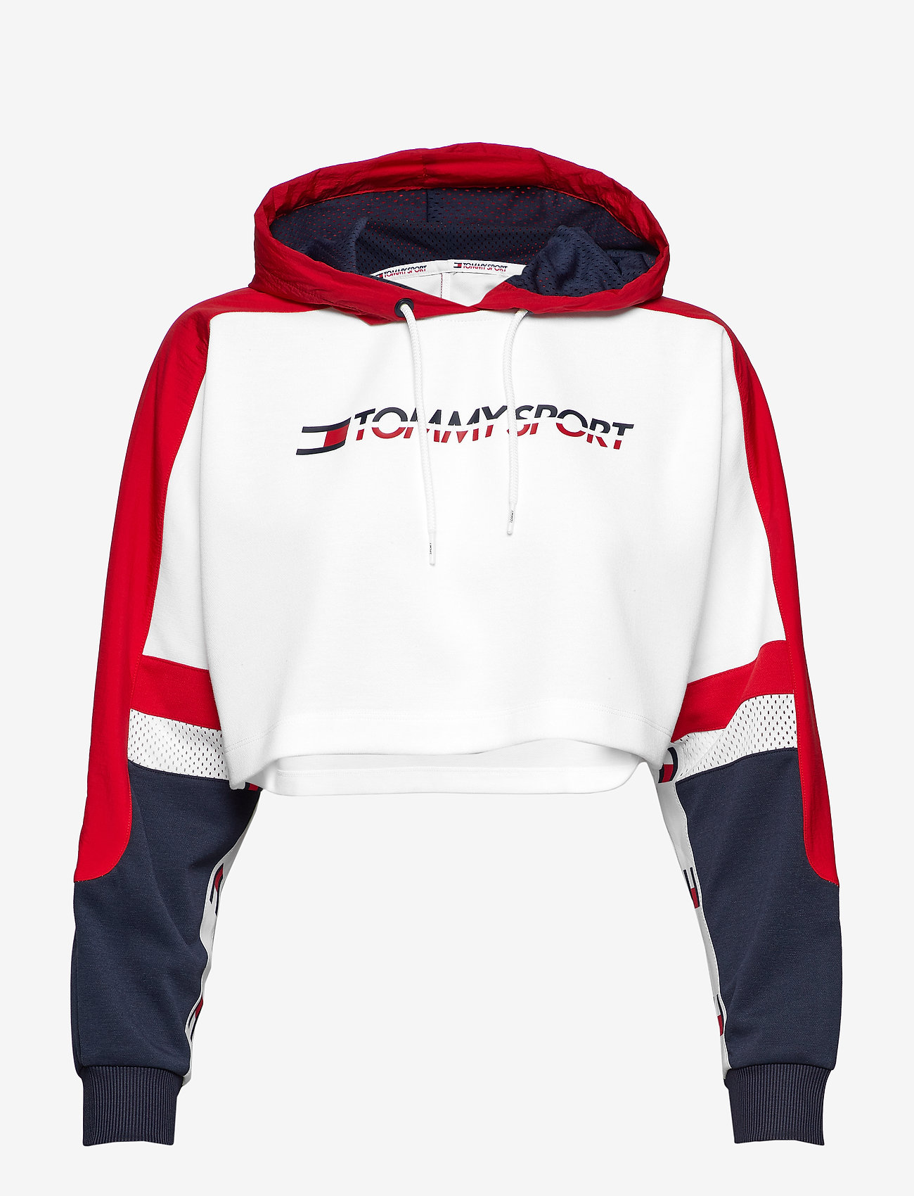 Tommy Sport - FLAG TAPE CROP HOODY - true red - 0
