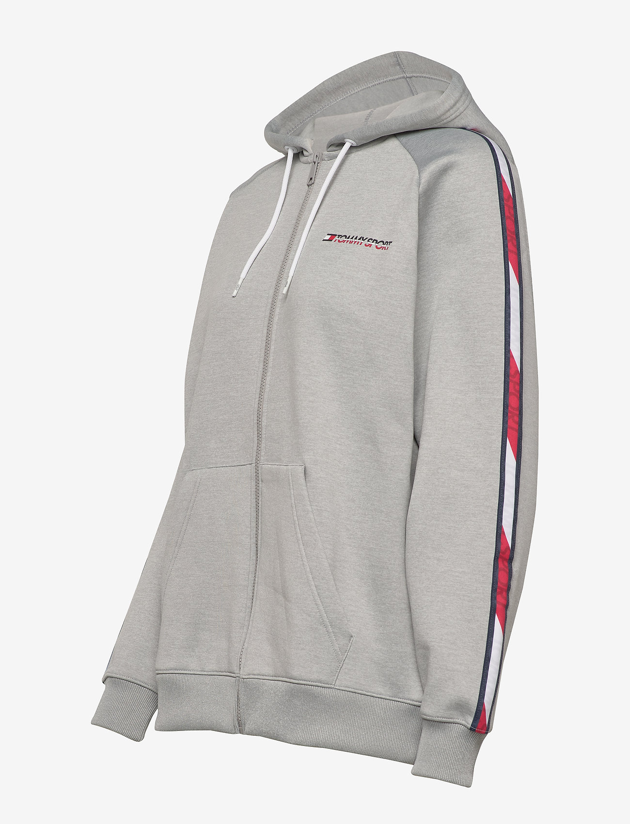 Tommy Sport - FLEECE ZIP UP HOODY WITH TAPE - grey heather - 2