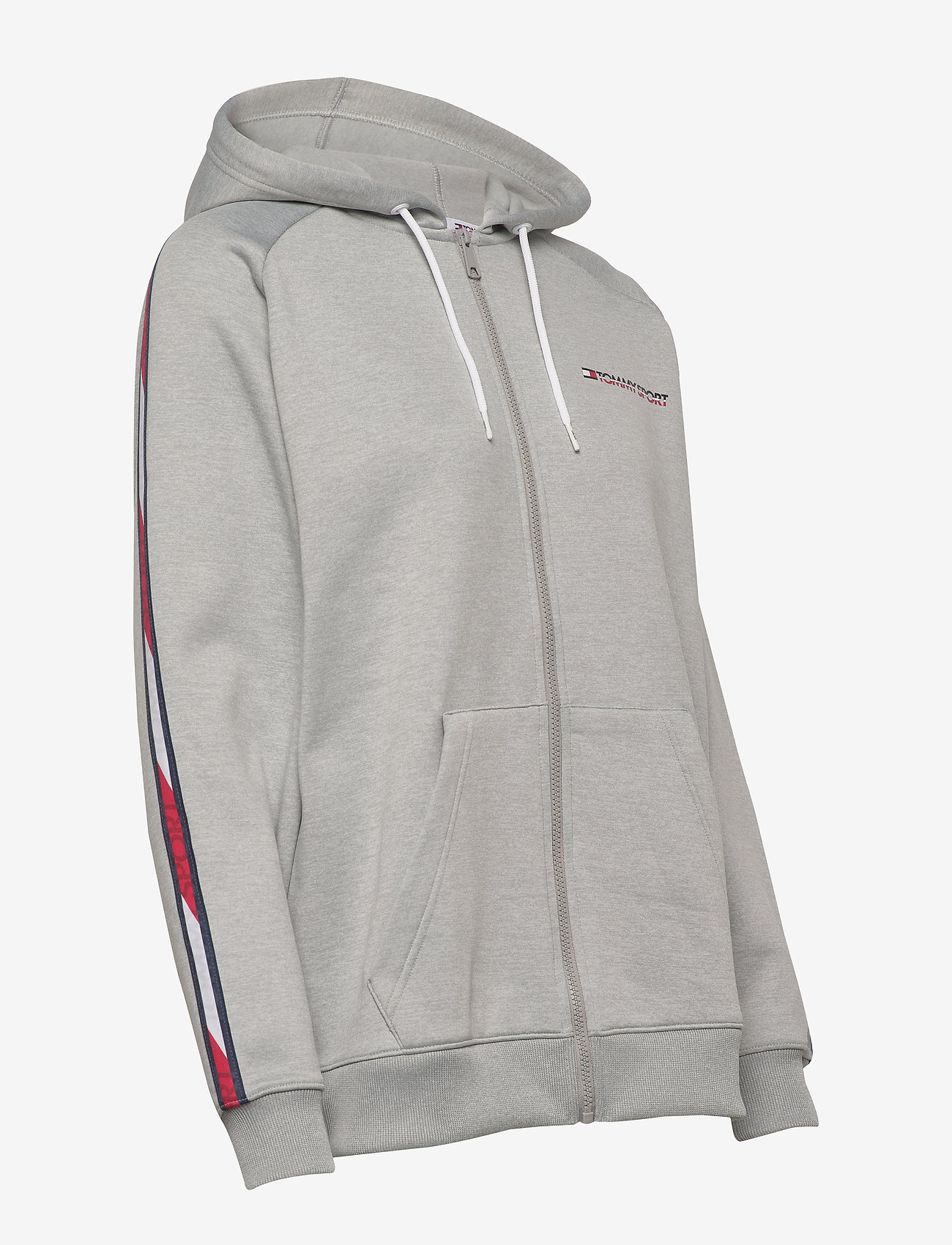 Tommy Sport - FLEECE ZIP UP HOODY WITH TAPE - grey heather - 3