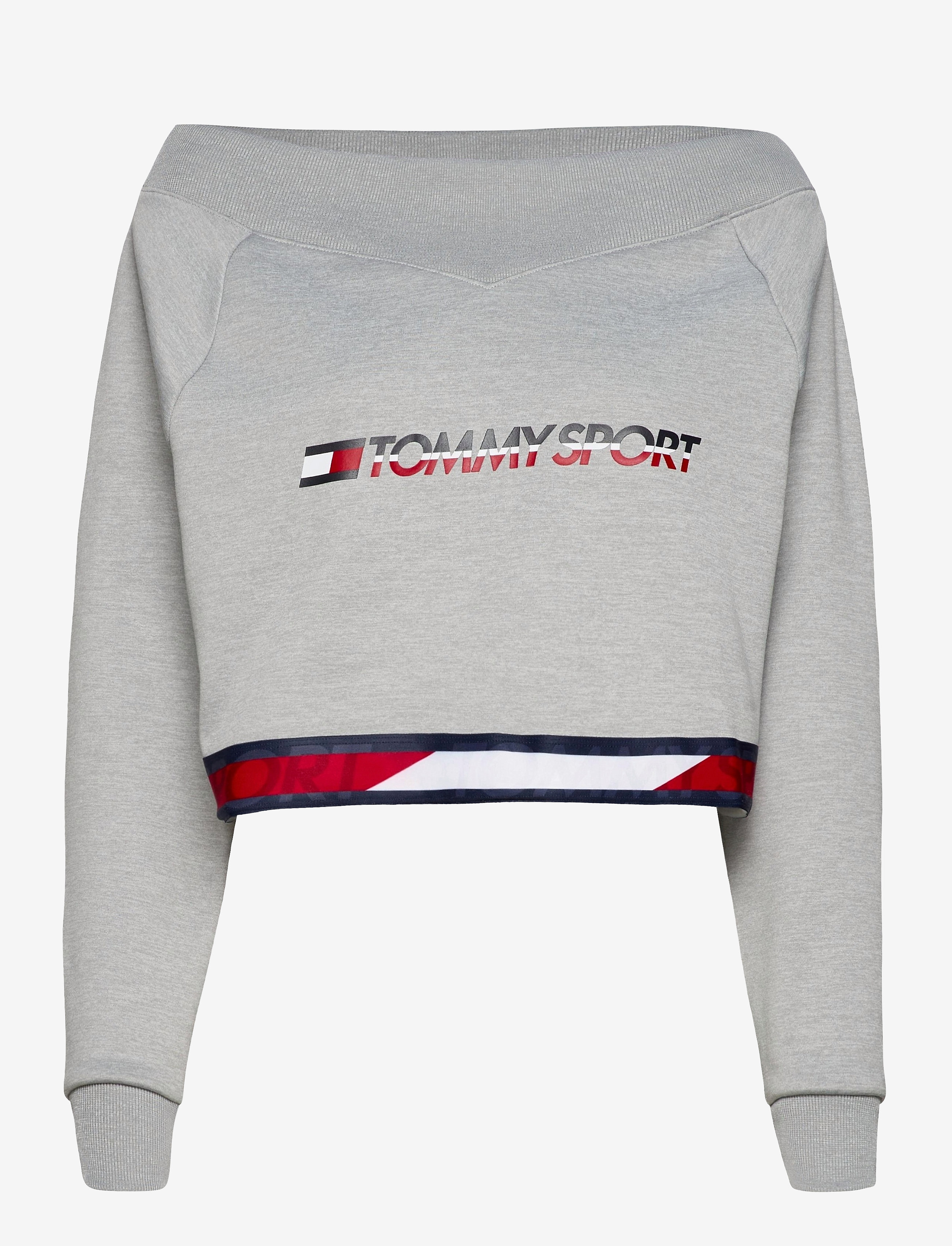 Tommy Sport - CROP V NECK SWEATER - grey heather - 0