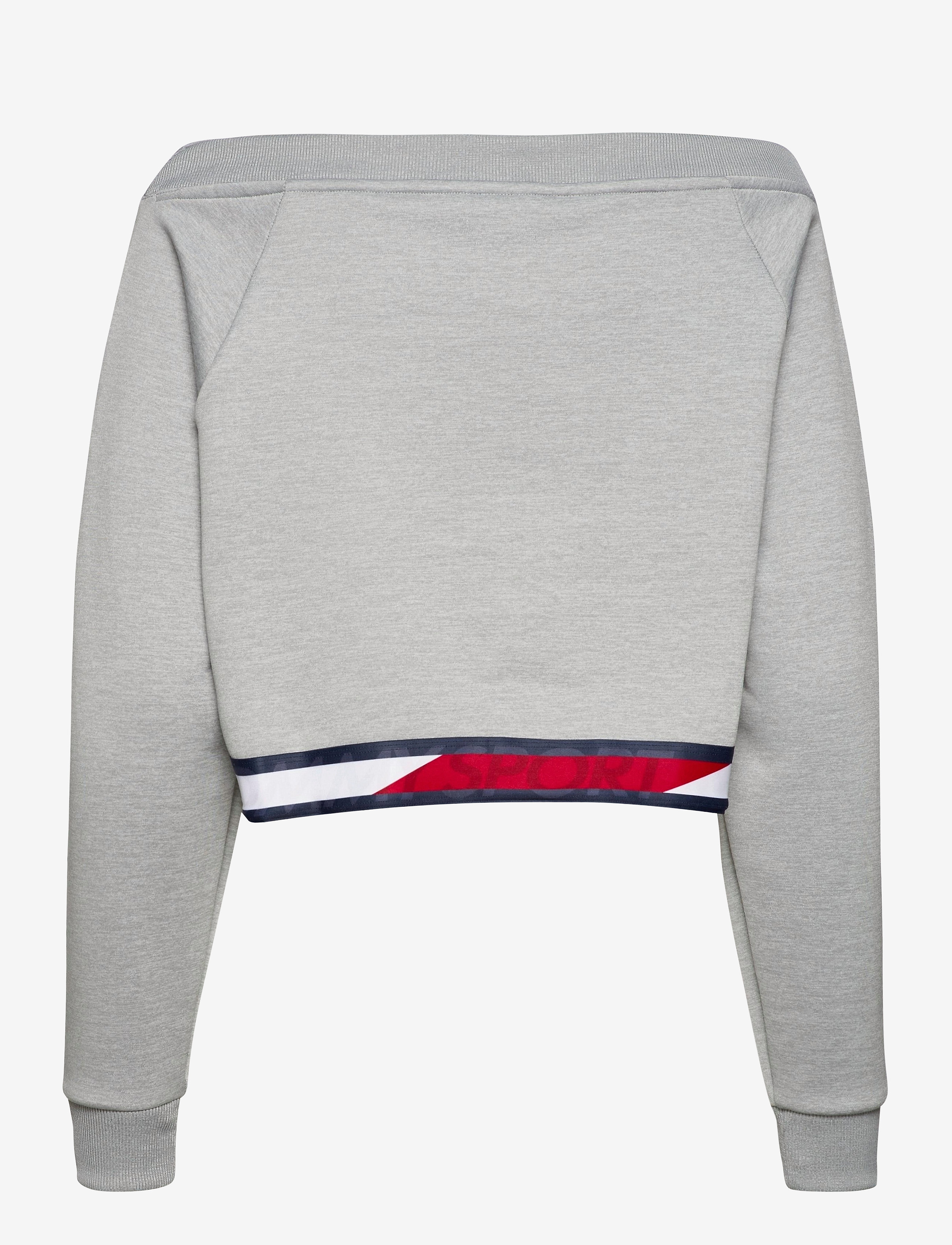Tommy Sport - CROP V NECK SWEATER - grey heather - 1