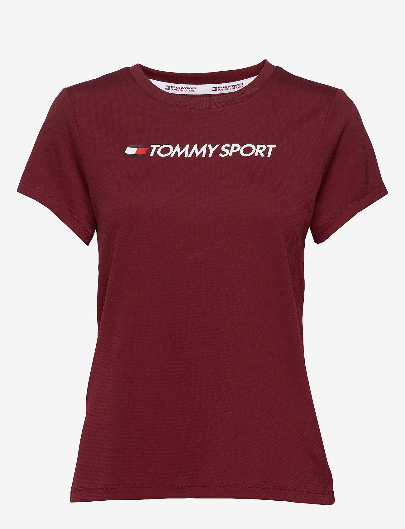 Tommy Sport - PERFORMANCE CHEST LOGO TOP - deep rouge - 0
