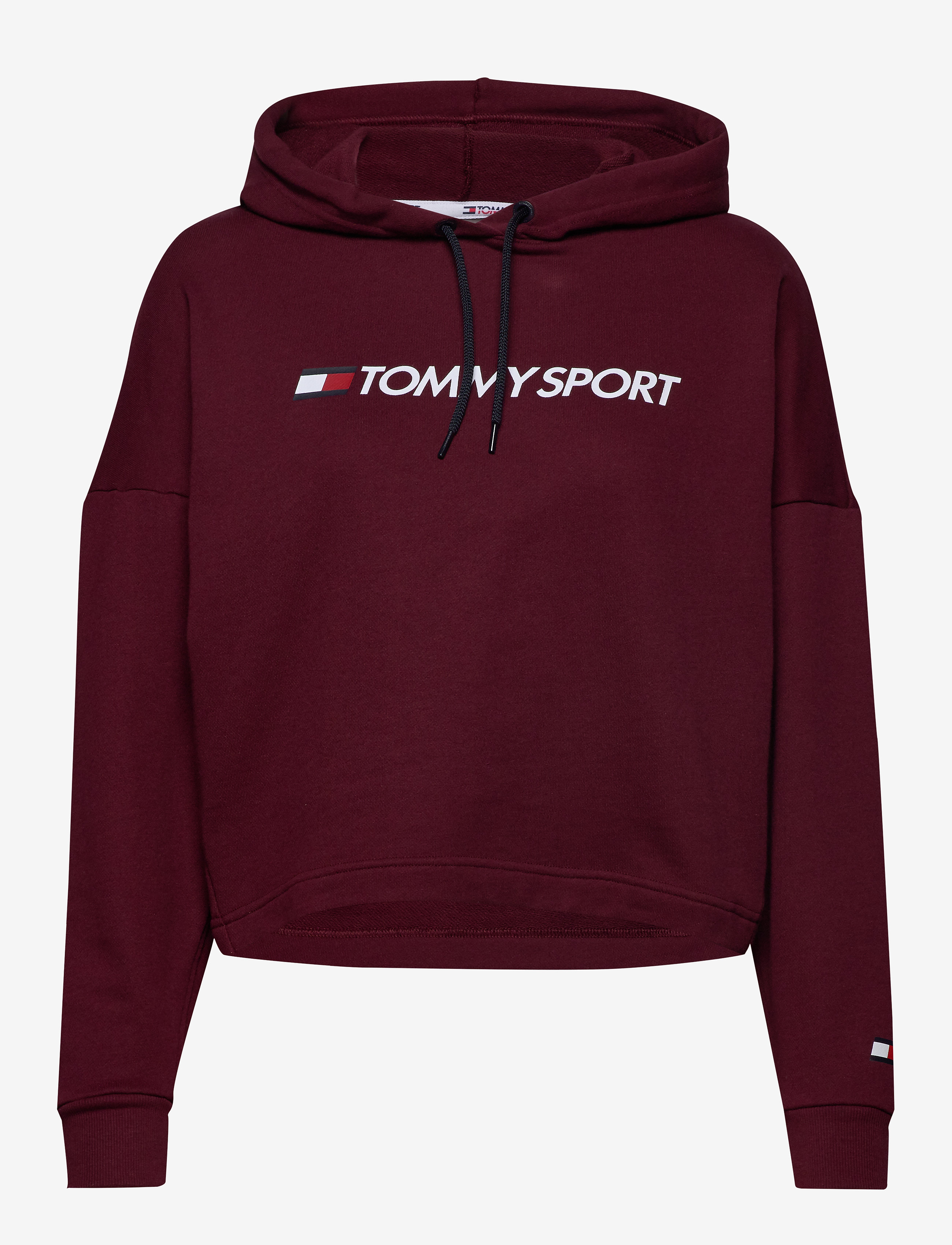 Tommy Sport - CROPPED HOODY LOGO - deep rouge - 0