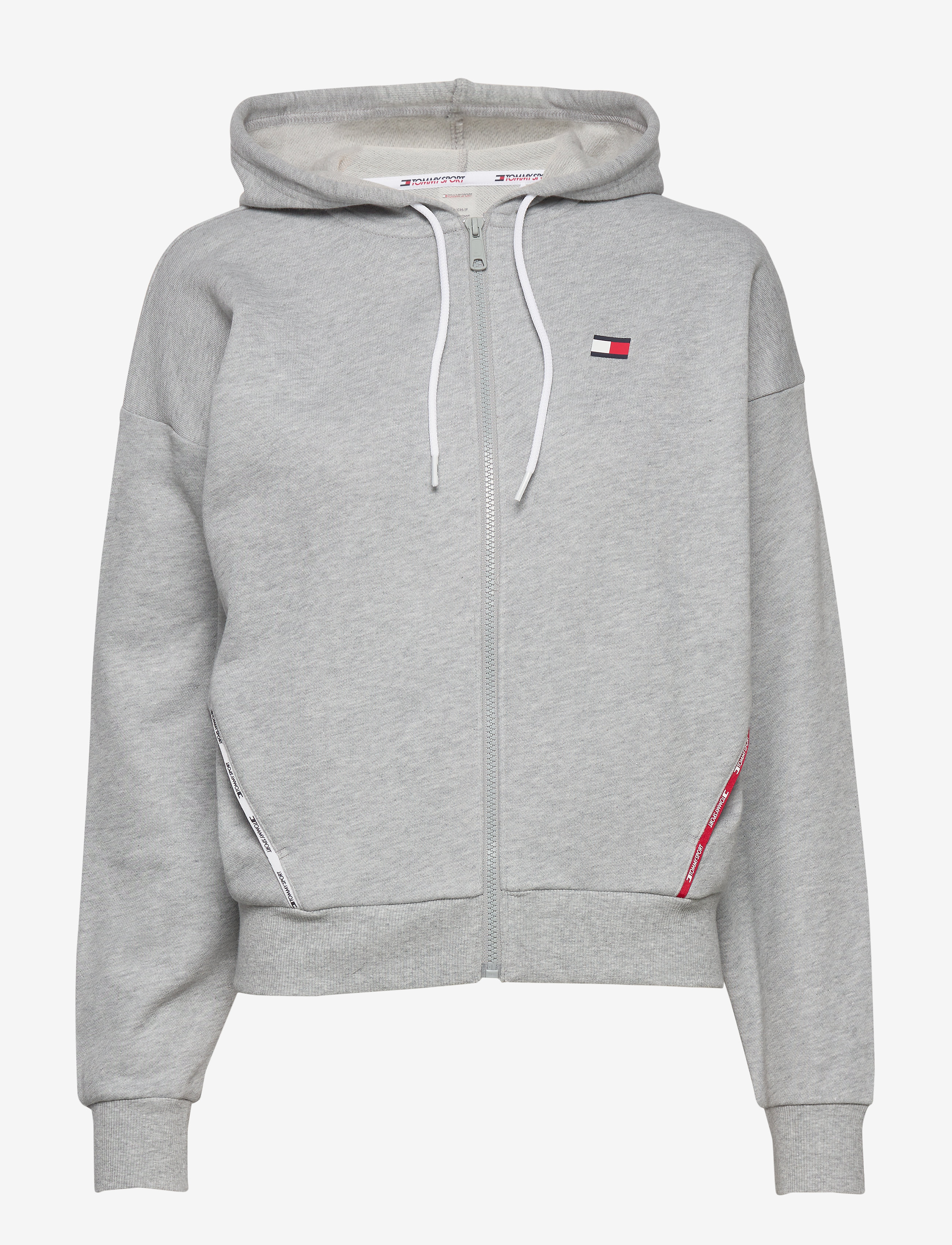 Tommy Sport - HOODY PIPING - grey heather - 0