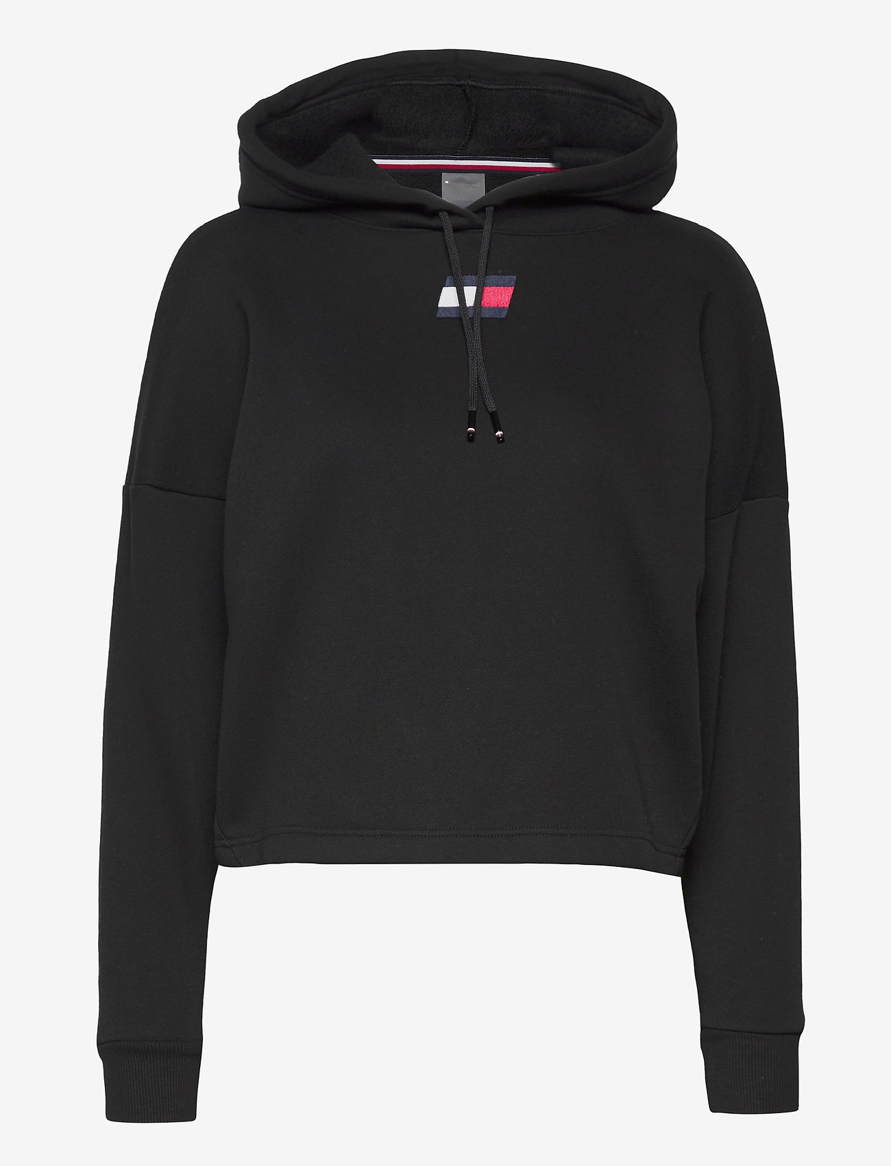 Tommy Sport - CROPPED HOODY FLAG LOGO - pvh black - 0