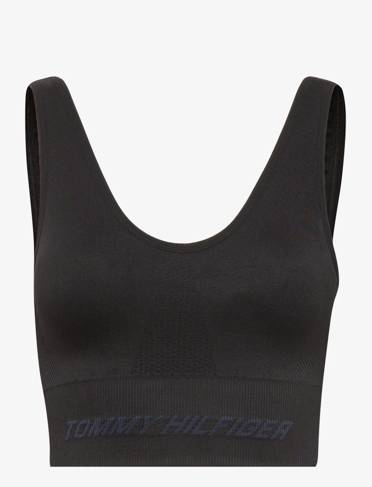 Tommy Sport - LOW INTENSITY SHINY SEAMLESS BRA - sport bras: low - black - 0