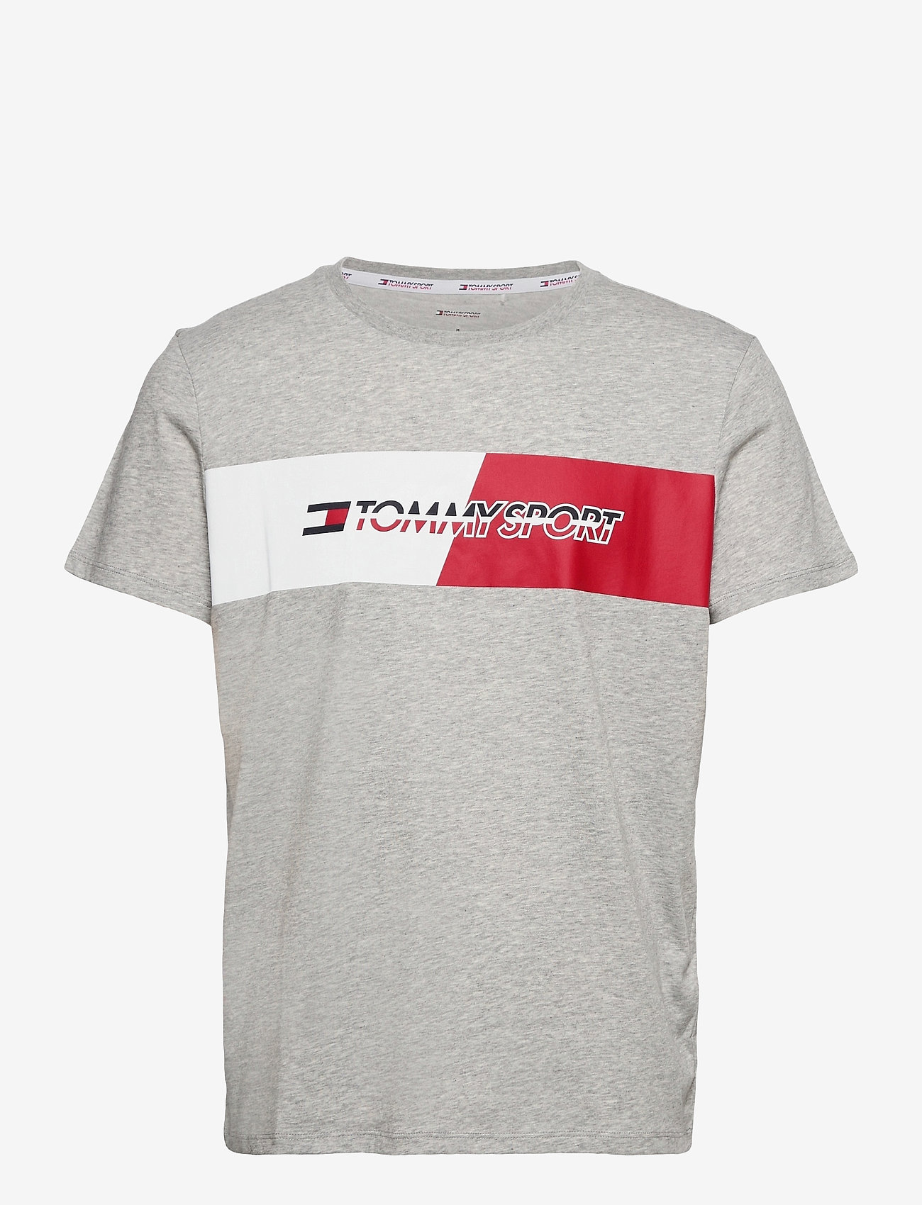 Tommy Sport - FLAG GRAPHIC TEE - grey heather bc05 - 0