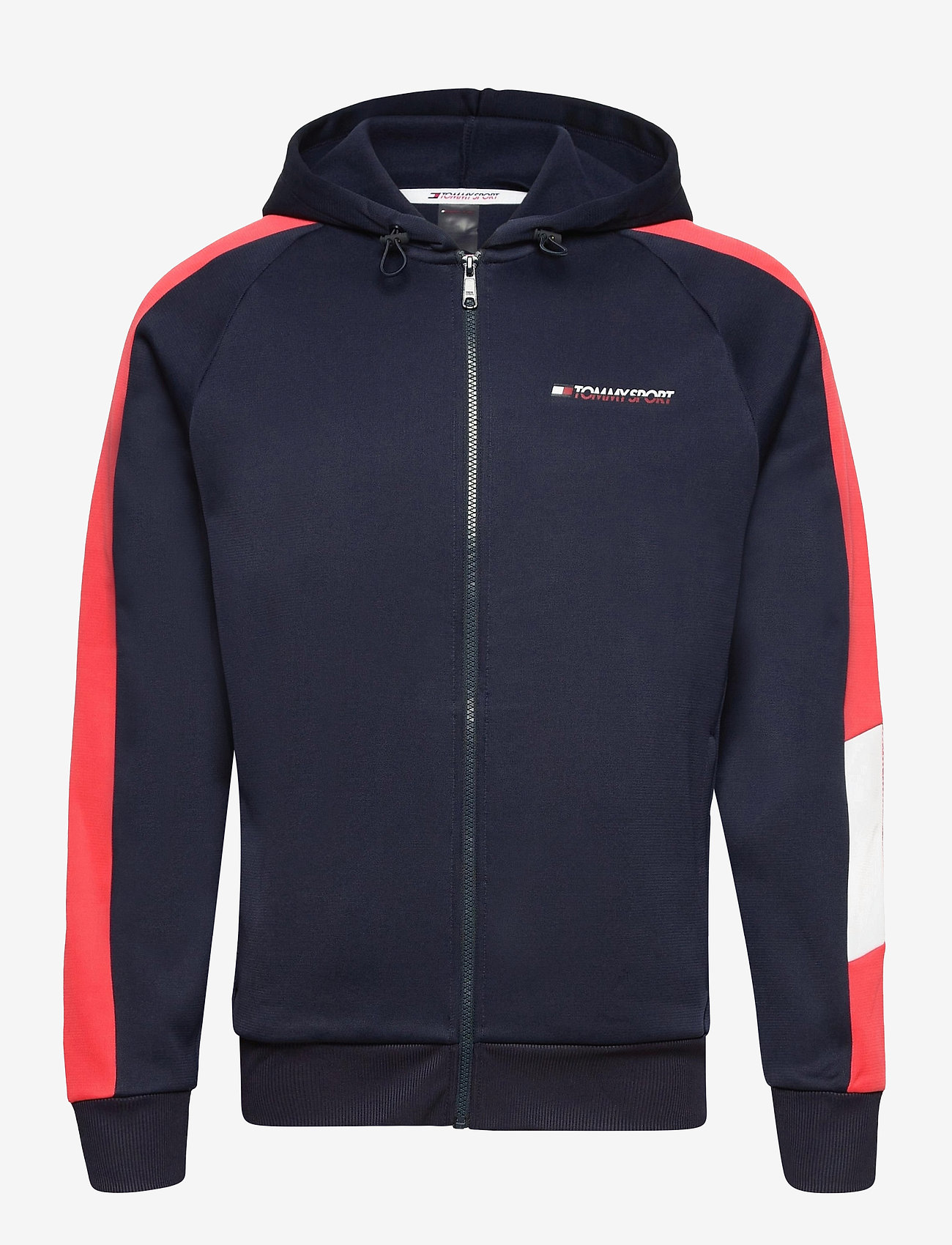 Tommy Sport - BLOCK FLEECE FULL ZIP HOOD - hibiscus - 0