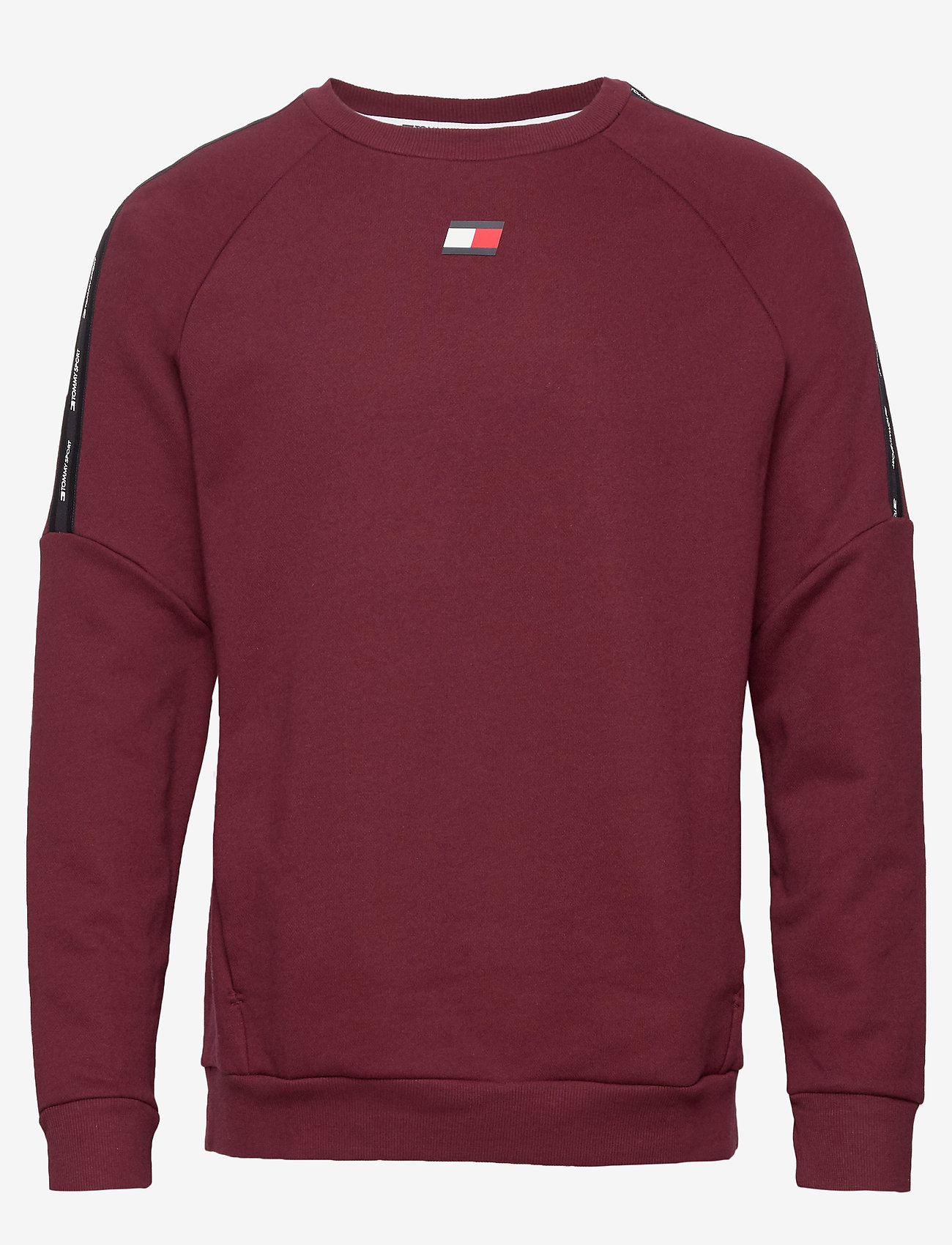 Tommy Sport - FLEECE TAPE CREW - deep rouge - 0