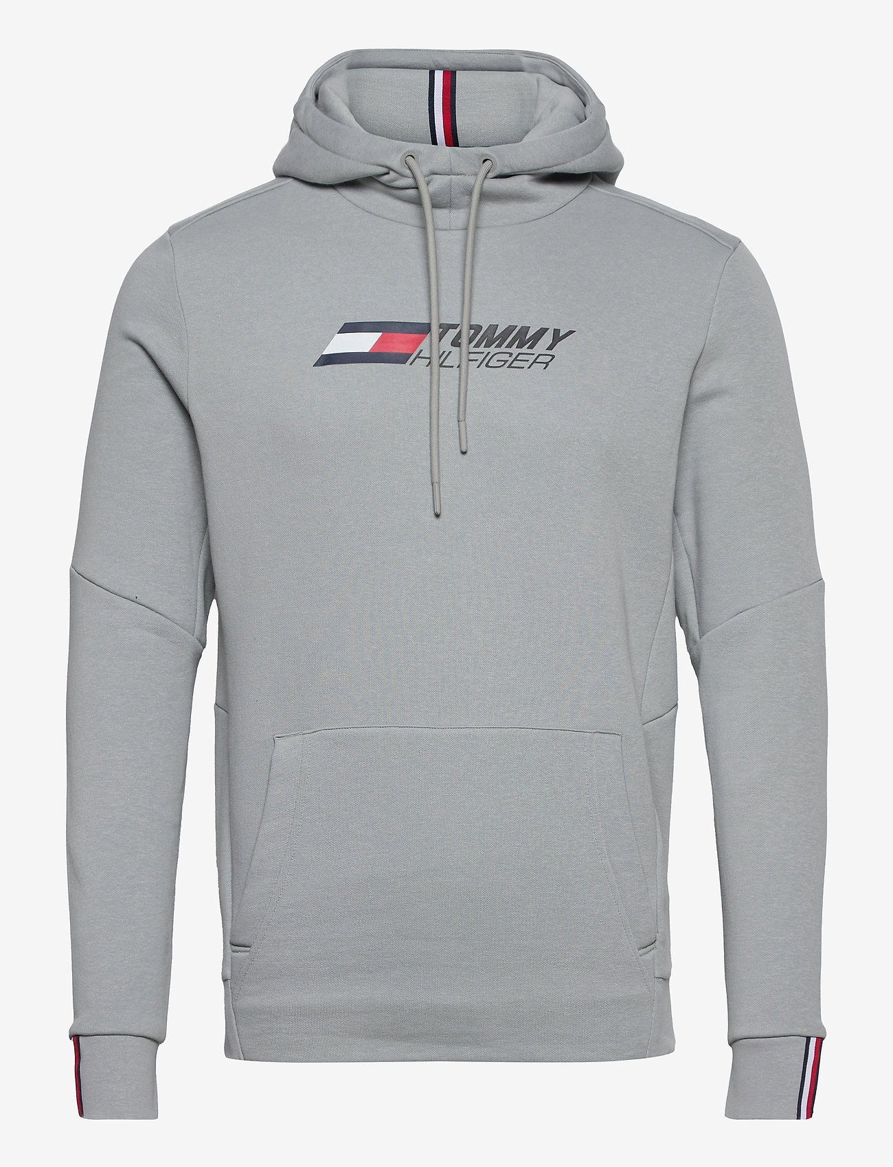 Tommy Sport - LOGO FLEECE HOODY - antique silver - 0