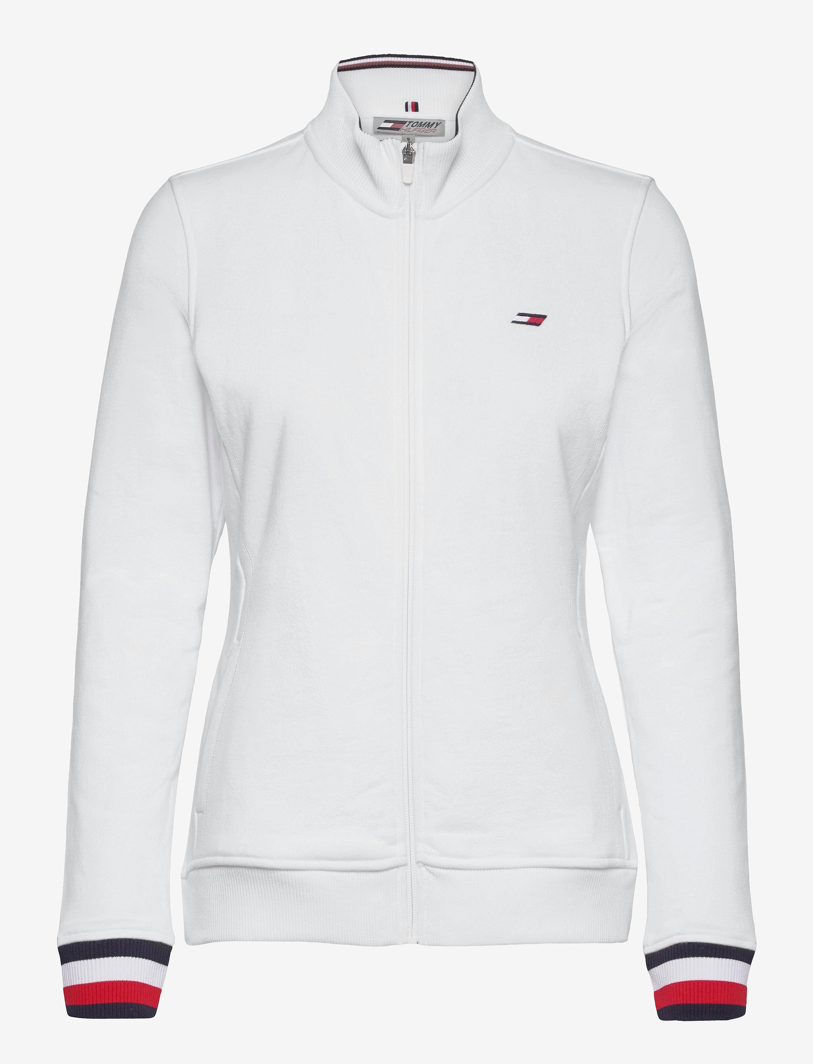 Tommy Sport - SLIM GLOBAL STP ZIP-UP LS - th optic white - 0