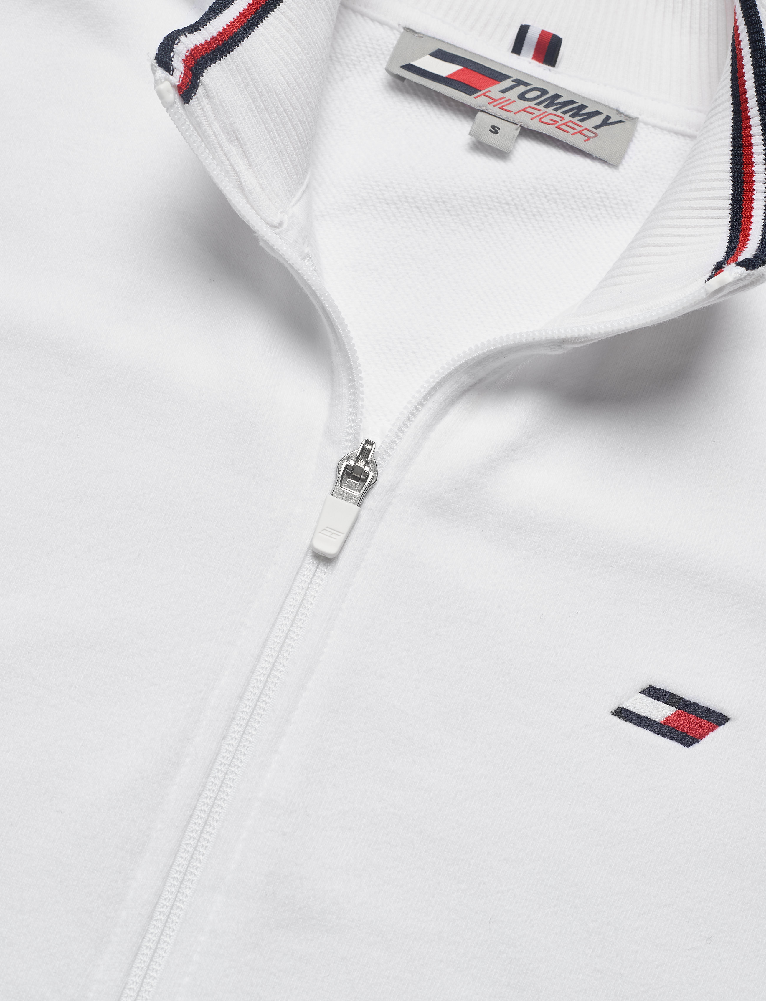 Tommy Sport - SLIM GLOBAL STP ZIP-UP LS - th optic white - 2