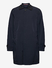 MAN GARMENT DYED TRENCH - BLUE