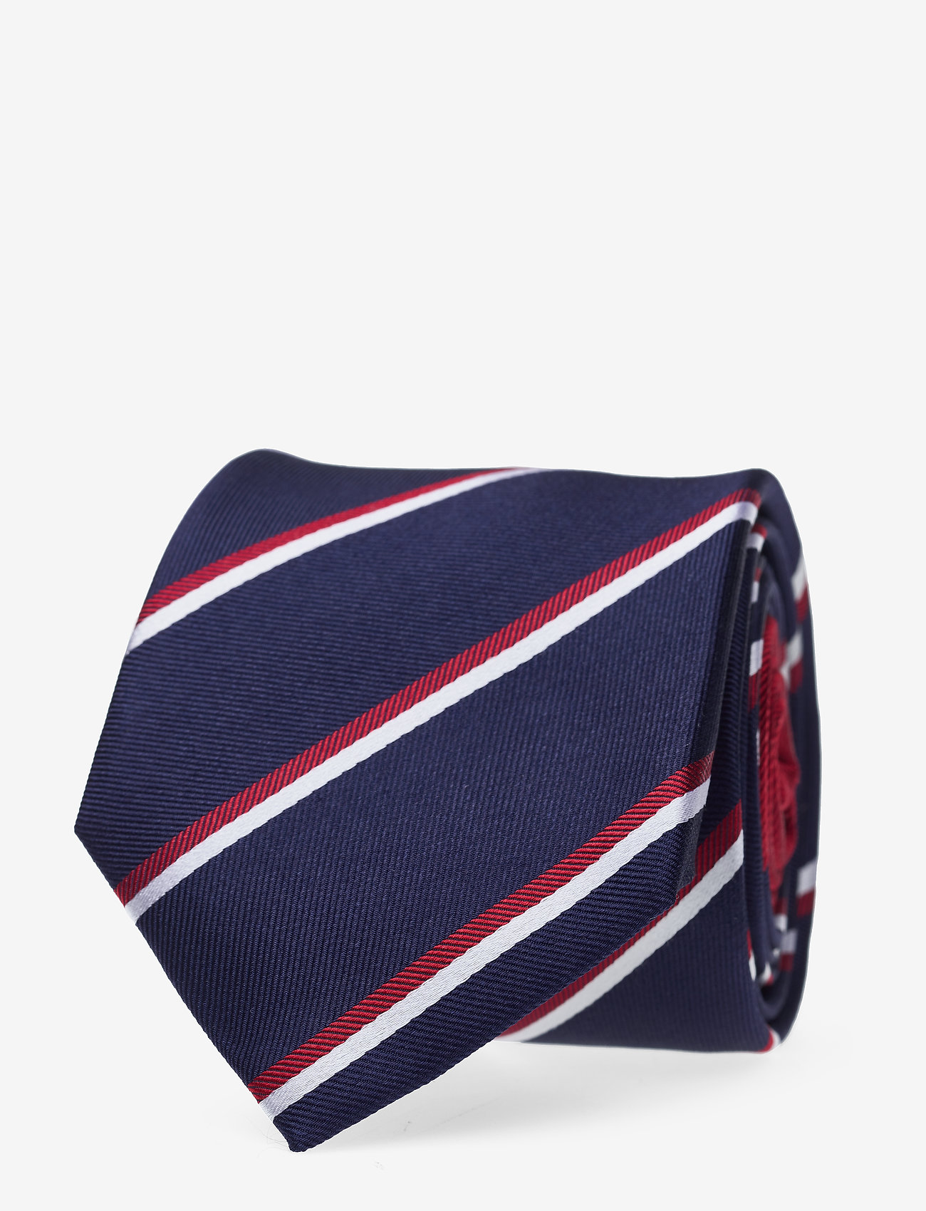Tommy Hilfiger Tailored - SILK STRIPE 7CM TIE - navy/hautered/white - 0
